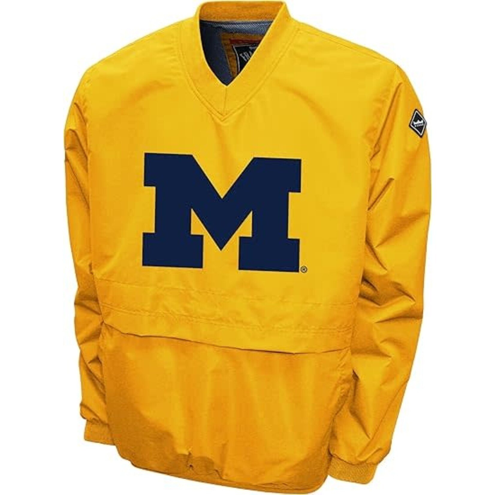 MTC - Michigan Wolverines Windshell Big Logo V-Neck Pullover Jacket - Maize