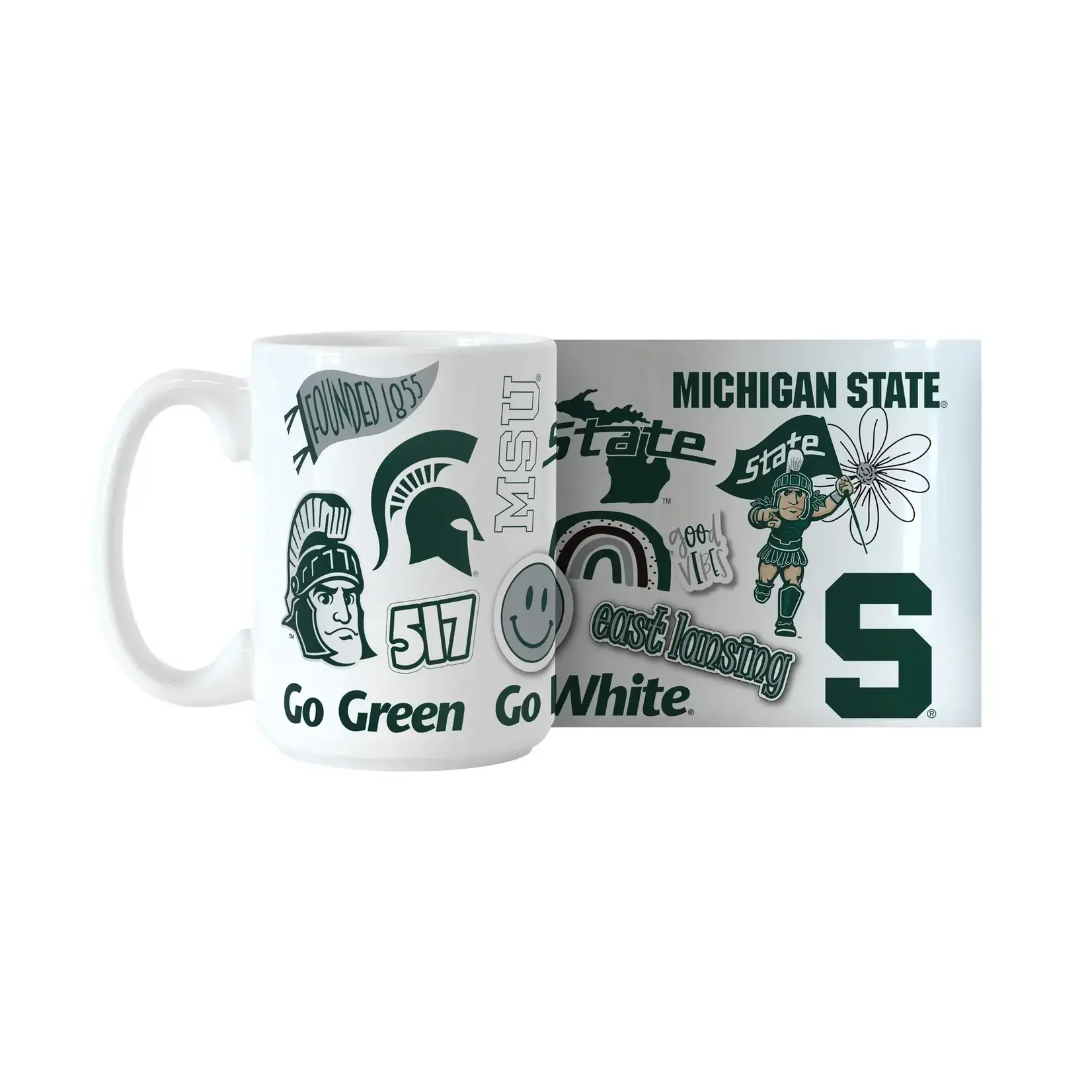 Logo Brands Michigan State Spartans 15oz Native Sublimated Ceramic Mug