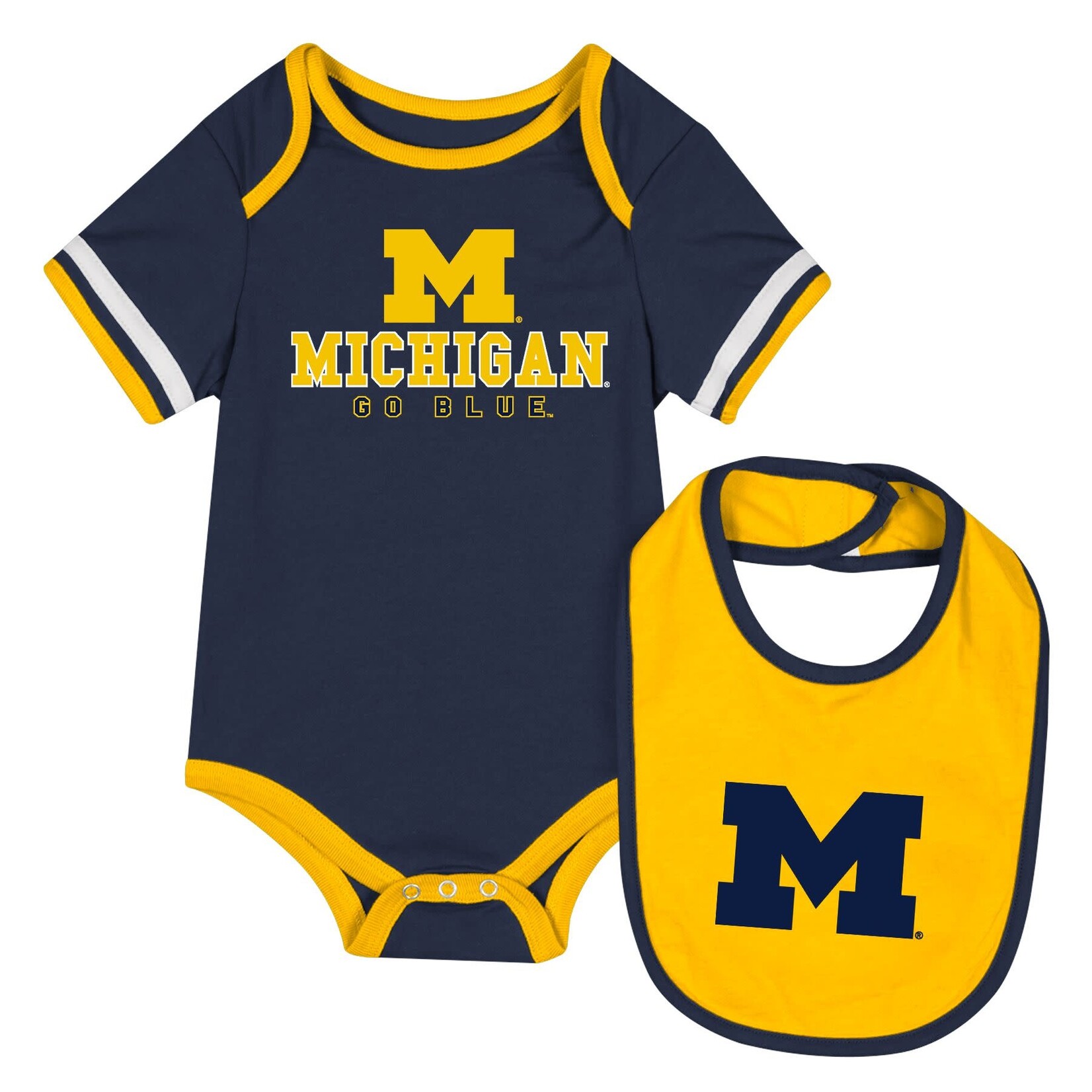 Colosseum Athletics University of Michigan Infant Boys' "The Gift" Onesie & Bib Set