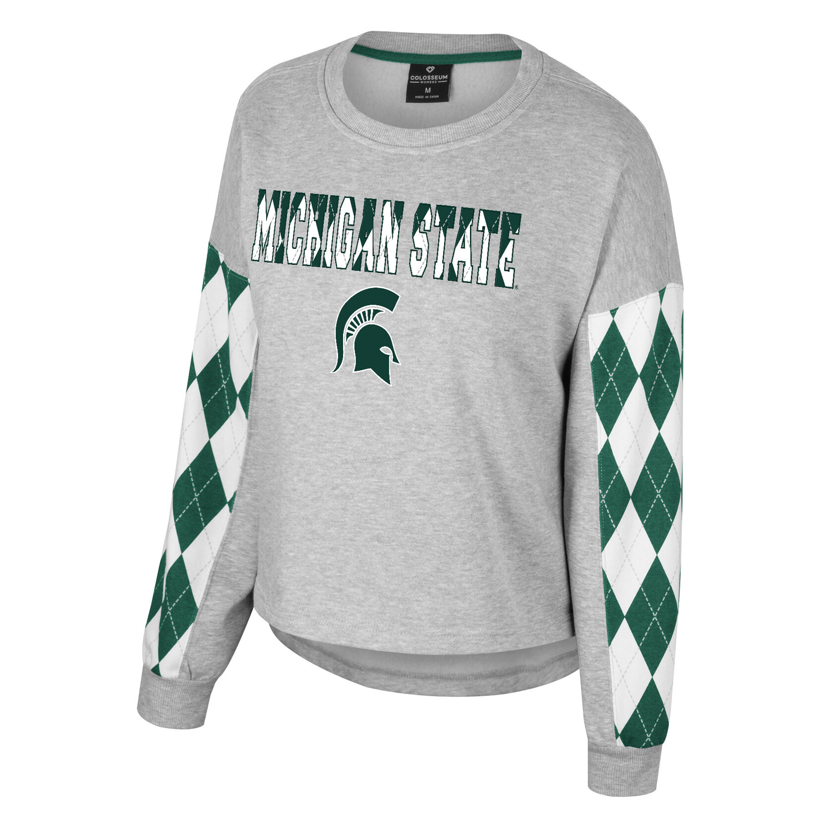 Colosseum Athletics Michigan State Spartans Women's Dealio Scoop Neck Fleece Pullover