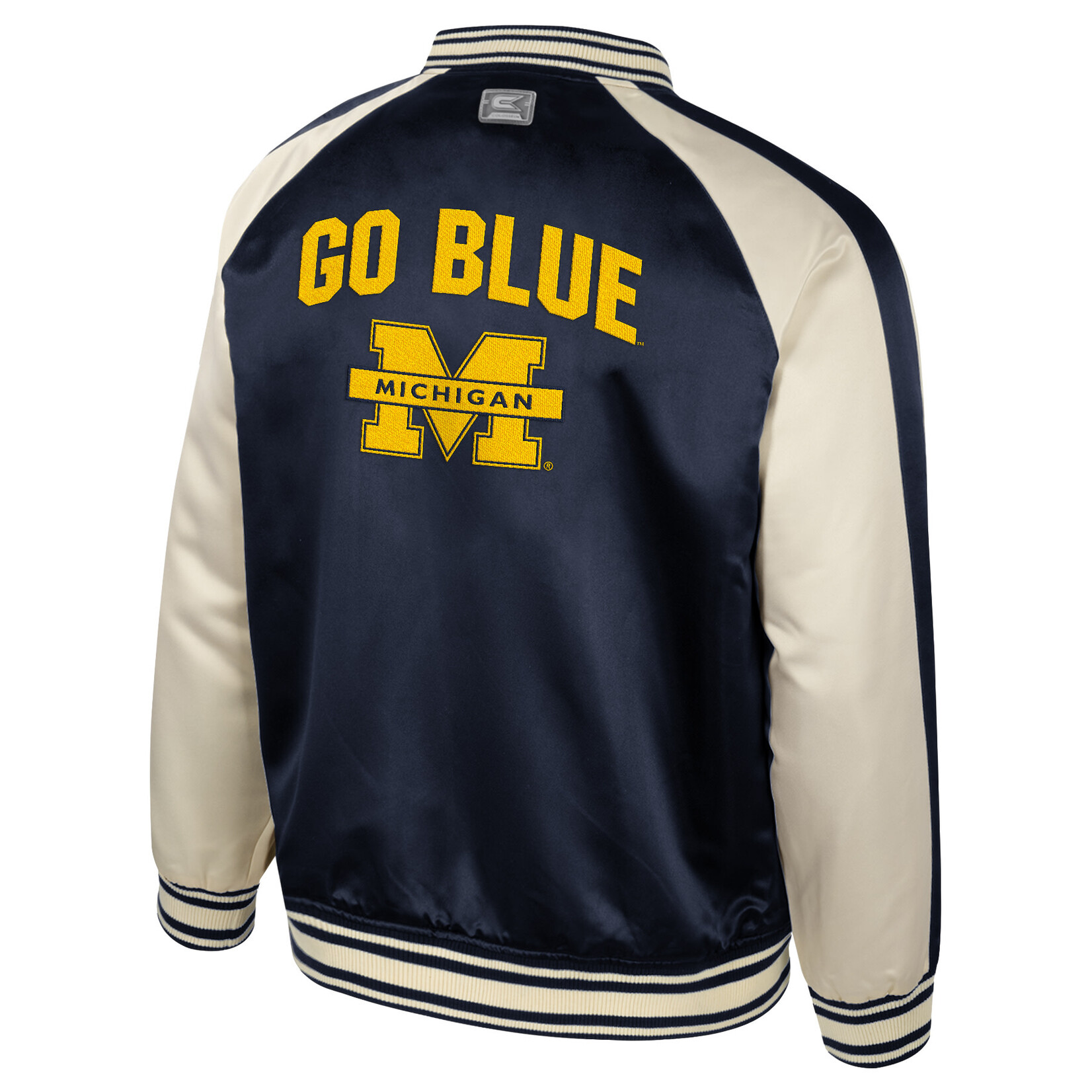 Colosseum Athletics University of Michigan Men’s Cyberpunk Sateen Bomber Jacket