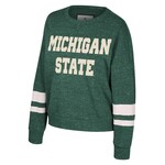 Colosseum Athletics Michigan State Spartans Women's Lost City Speckle Crew Neck Fleece