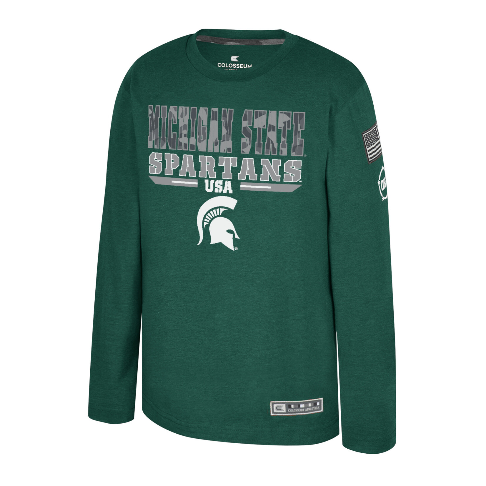 Colosseum Athletics Michigan State Spartans Youth OHT Military Appreciation Oorah Long Sleeve T-Shirt