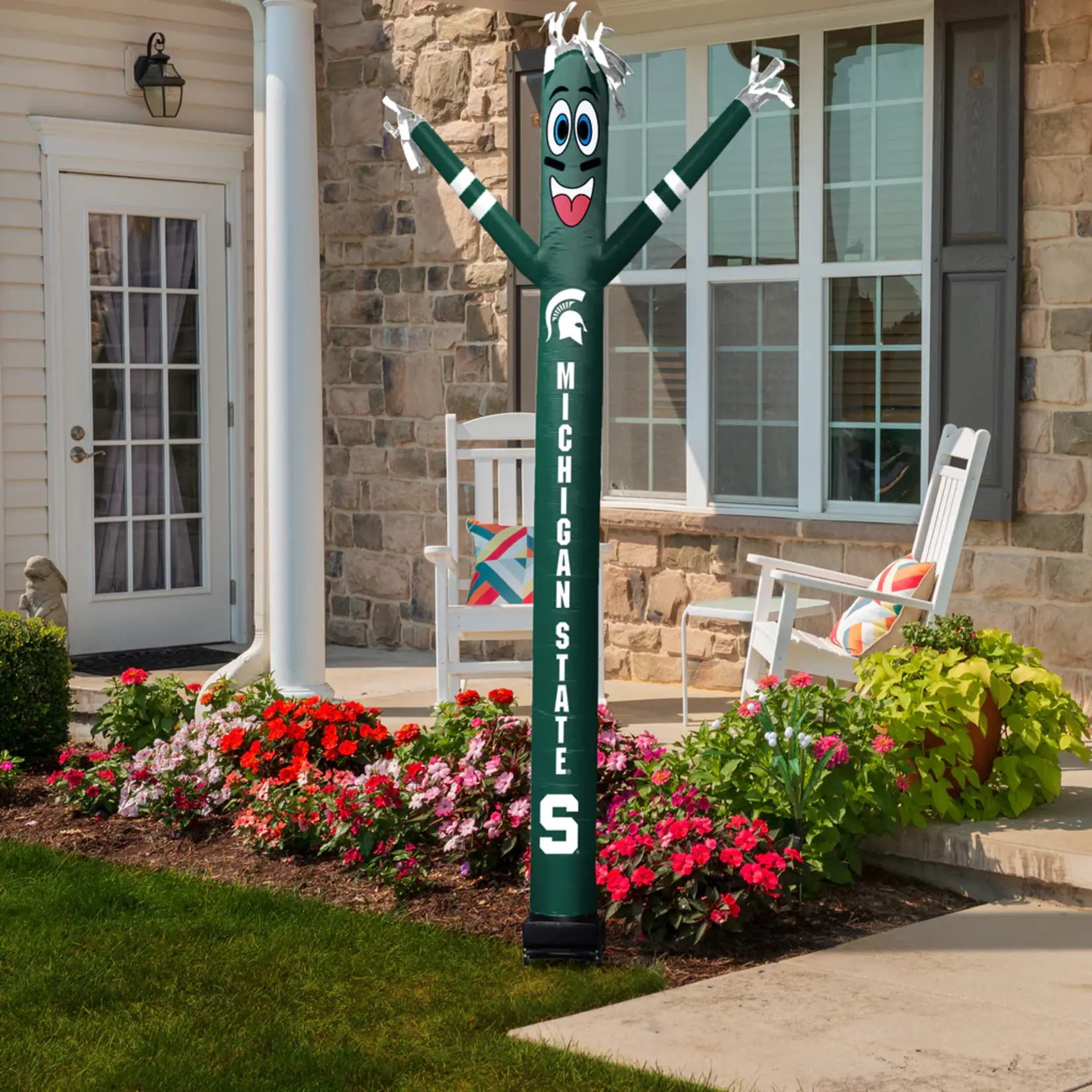 Sporticulture Michigan State Spartans Inflatable Crazy Sports Fan | 8-Foot LED Yard Decoration