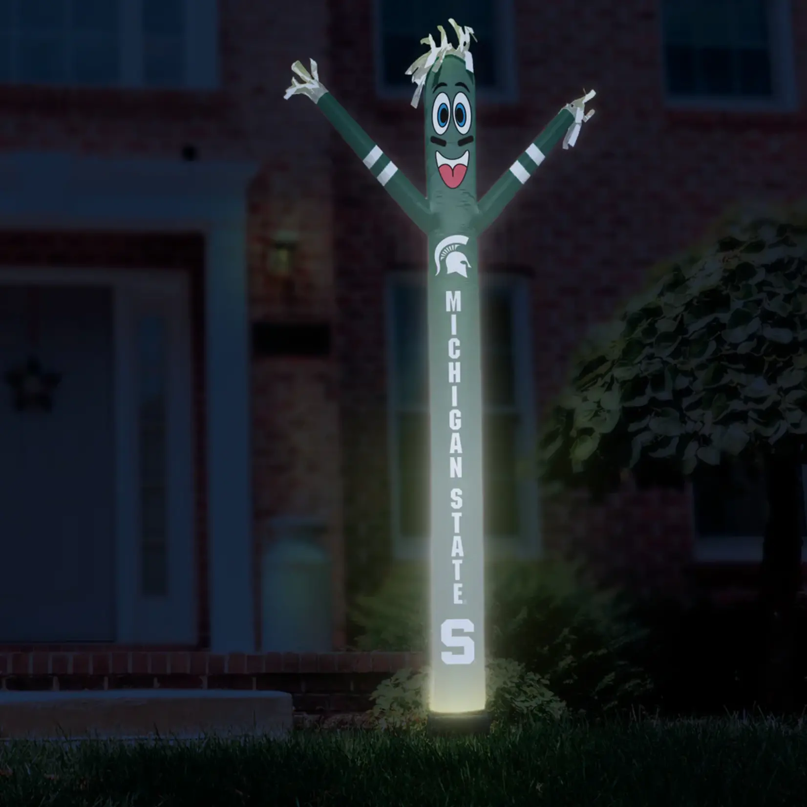 Sporticulture Michigan State Spartans Inflatable Crazy Sports Fan | 8-Foot LED Yard Decoration