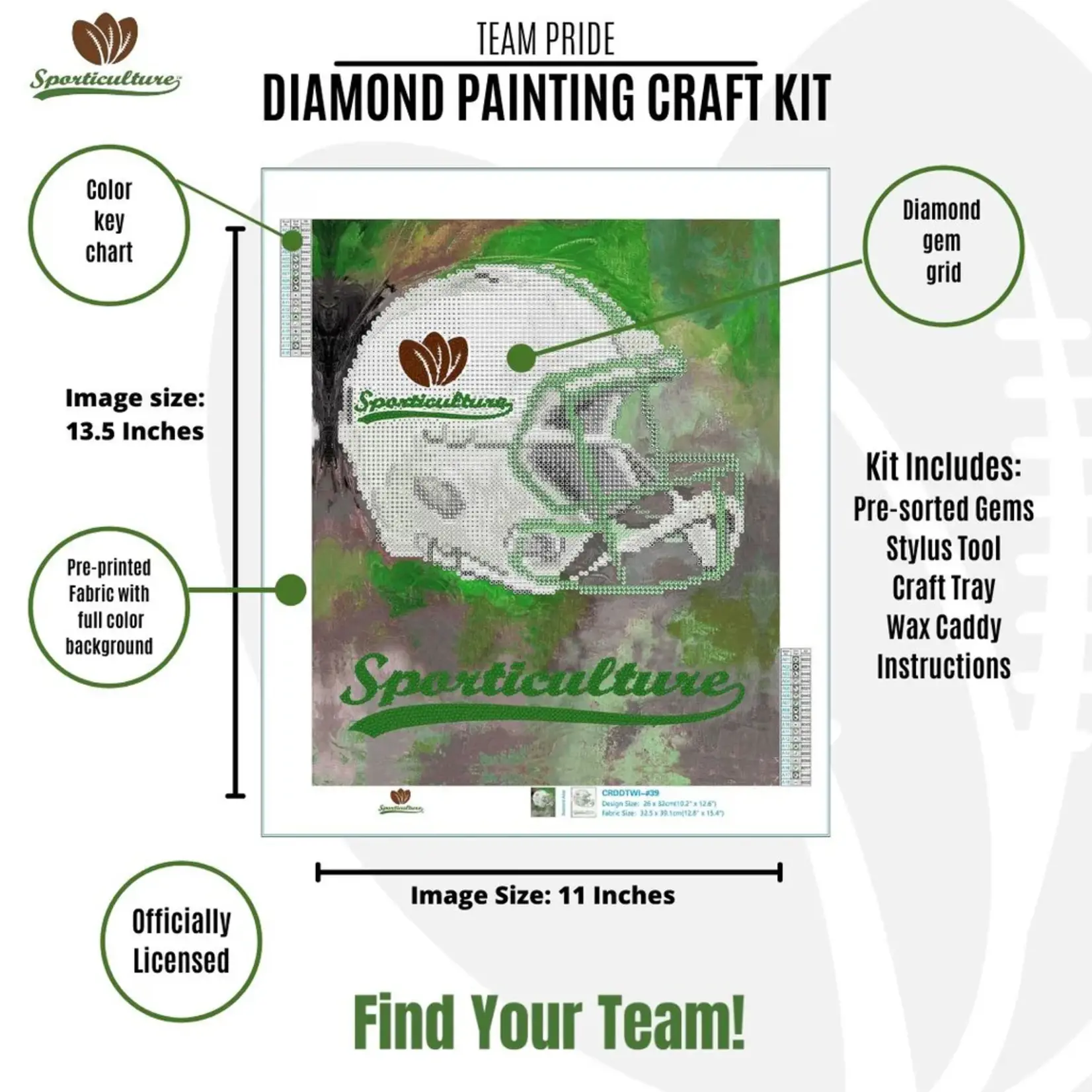 Sporticulture Michigan Wolverines Team Pride Diamond Painting Craft Kit – Create Your Own Fan Art