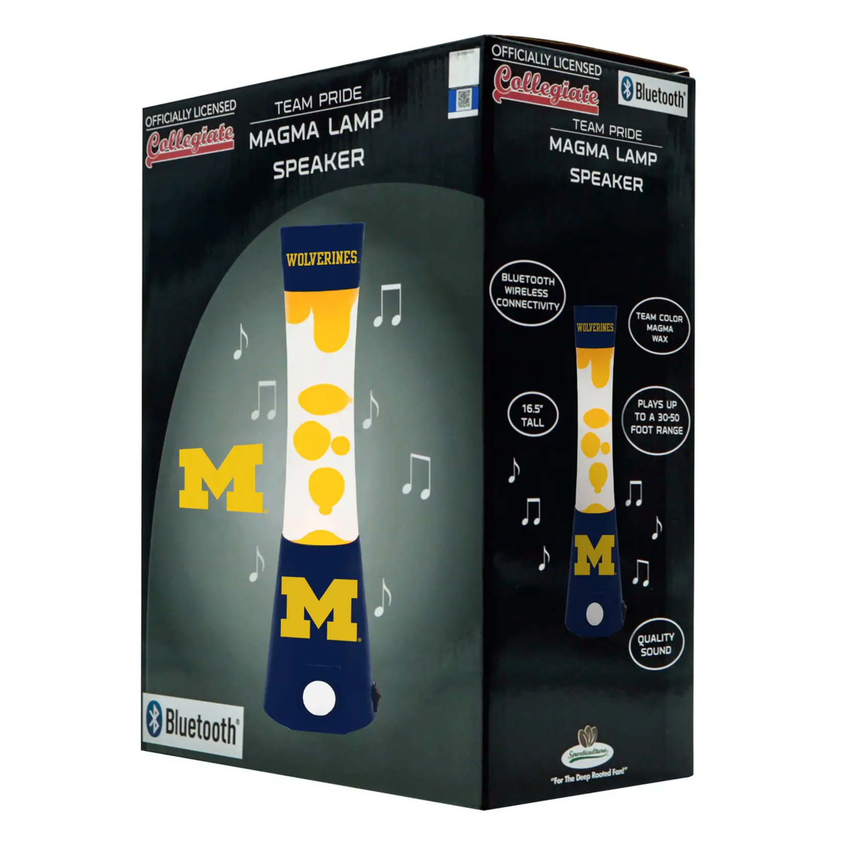 Sporticulture Michigan Wolverines 16.5" Bluetooth Lava Lamp with Built-in Speaker – Official NCAA Team Décor