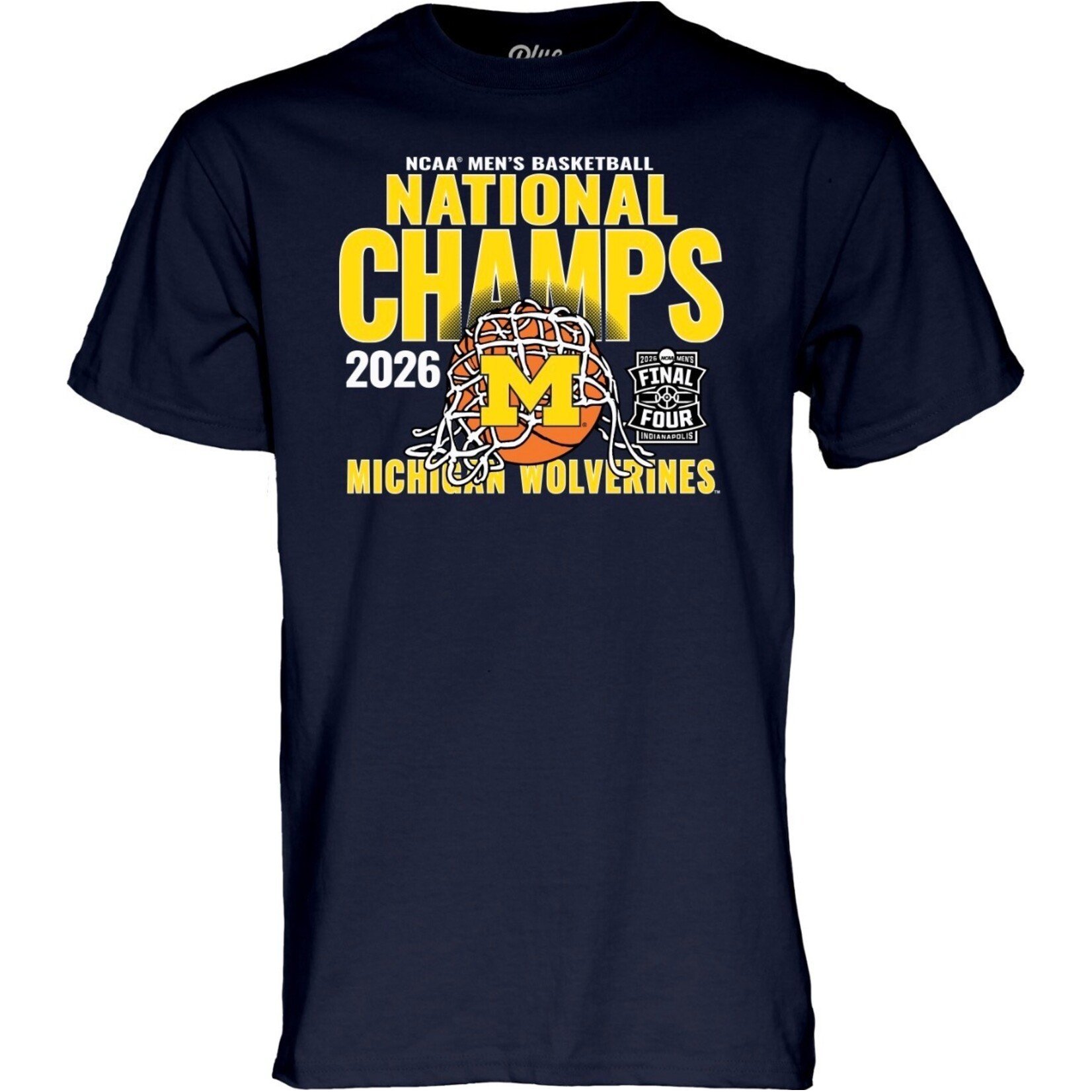 Blue 84 University of Michigan 2026 National Champions T-Shirt – Late Hour Navy