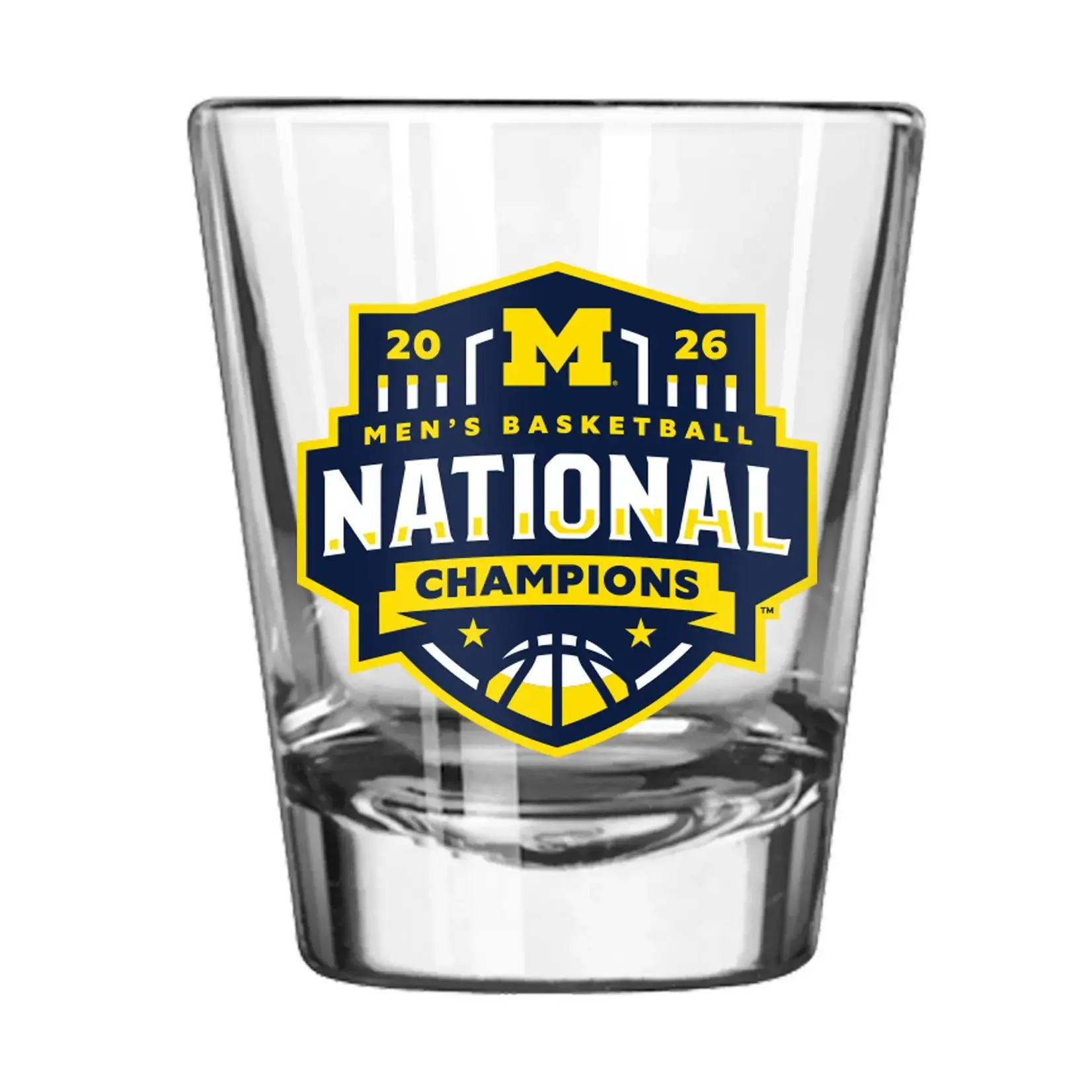 Logo Brands University of Michigan 2026 Basketball National Champions 2oz Shot Glass | Logo Brands