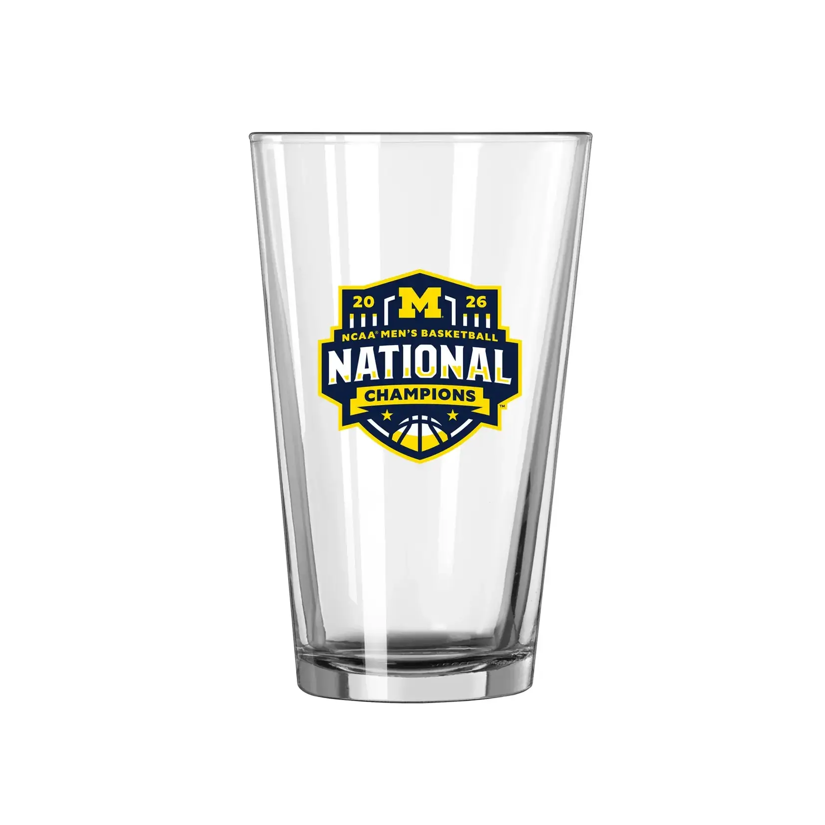 Logo Brands Michigan Wolverines Championship 16oz Pint Glass – Final Score