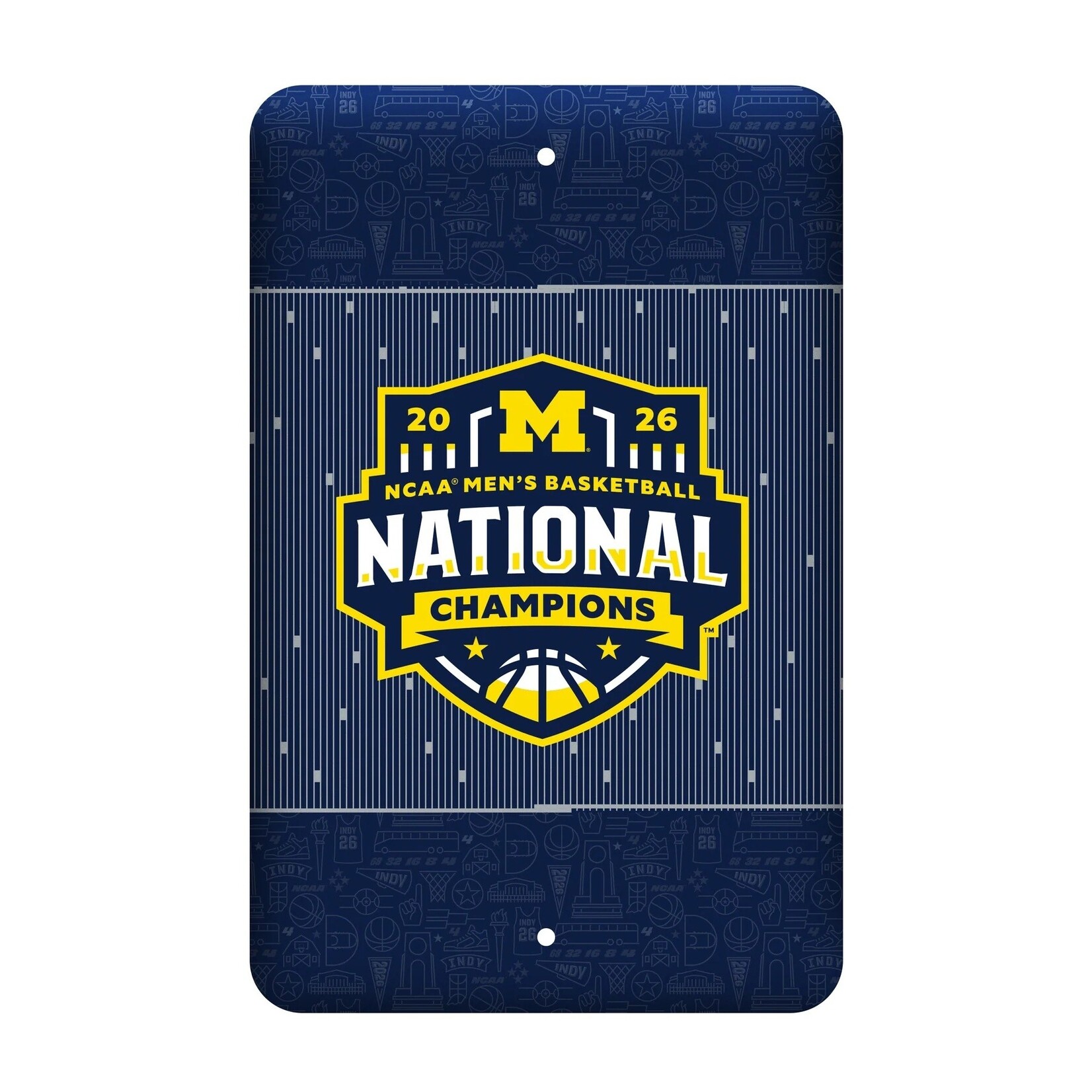 Logo Brands Logo Brands Michigan Wolverines Championship Metal Parking Sign 18" x 12"