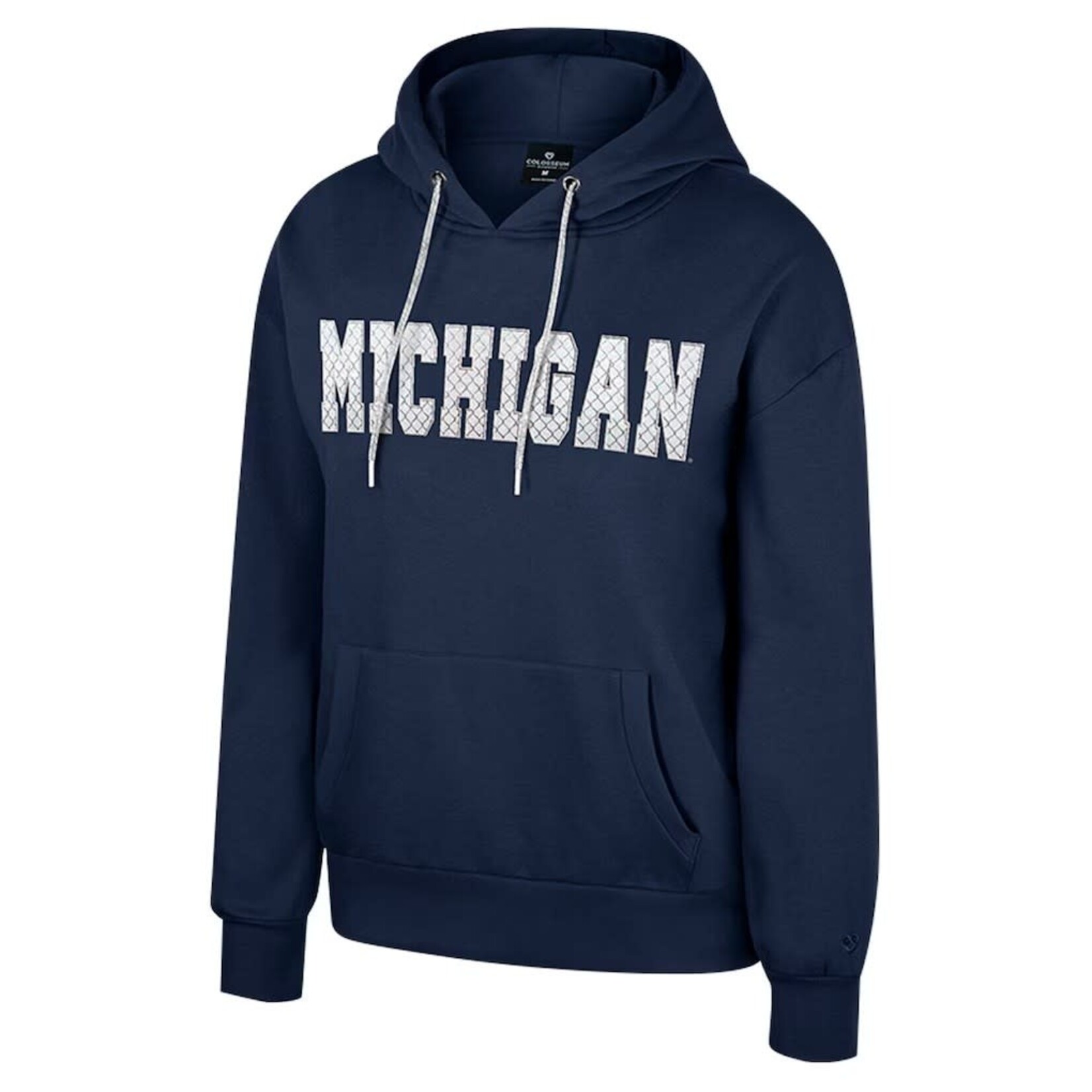 Colosseum Athletics Michigan Wolverines Women's Reflection Rhinestone Drawcord Pullover Hoodie
