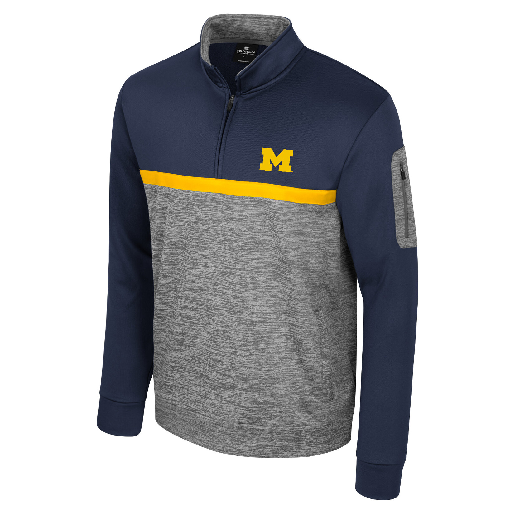 Colosseum Athletics Michigan Wolverines Men's The Gang Poly Slub Fleece 1/4 Zip