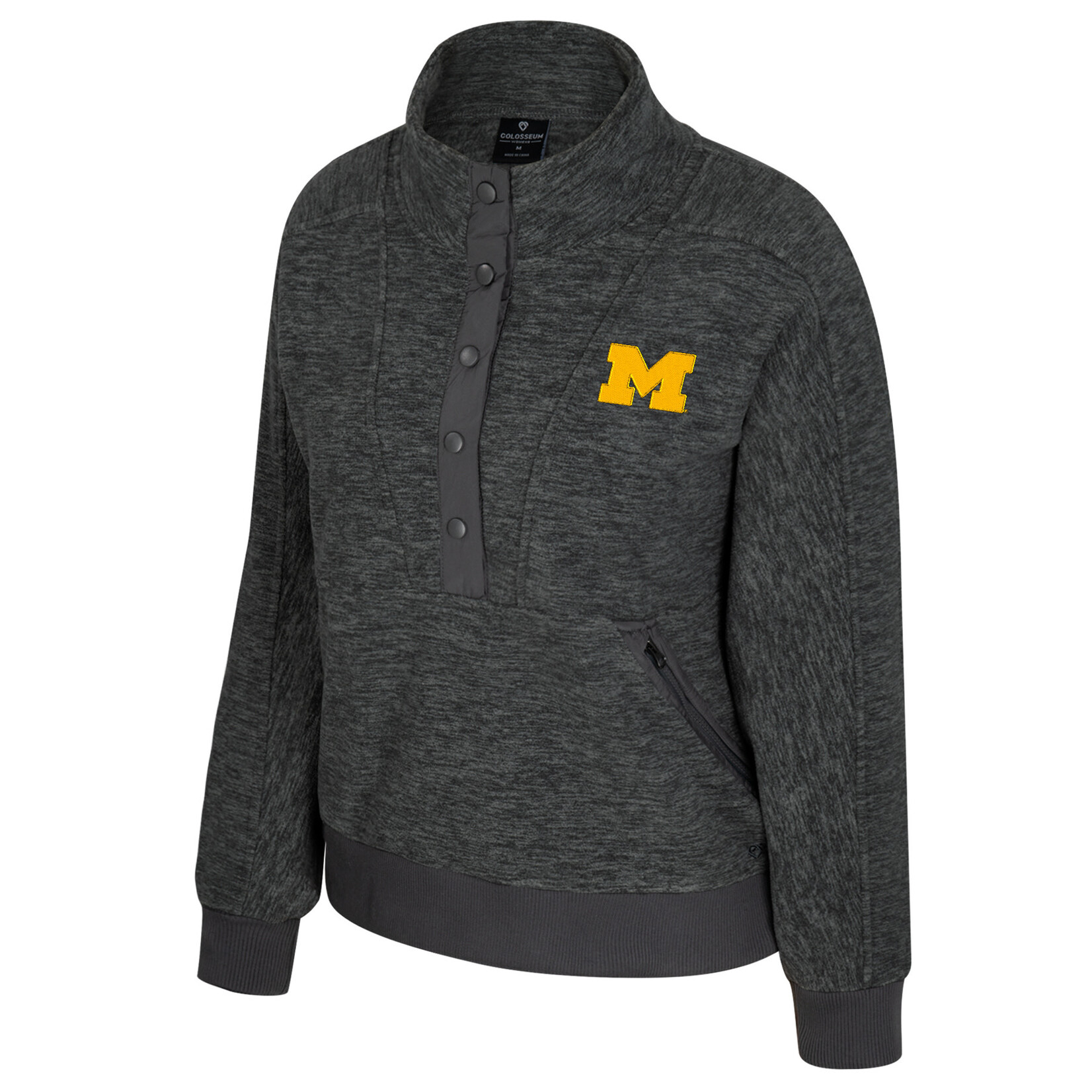 Colosseum Athletics Michigan Wolverines Women's Les Deux Compères Polar Fleece Snap Jacket