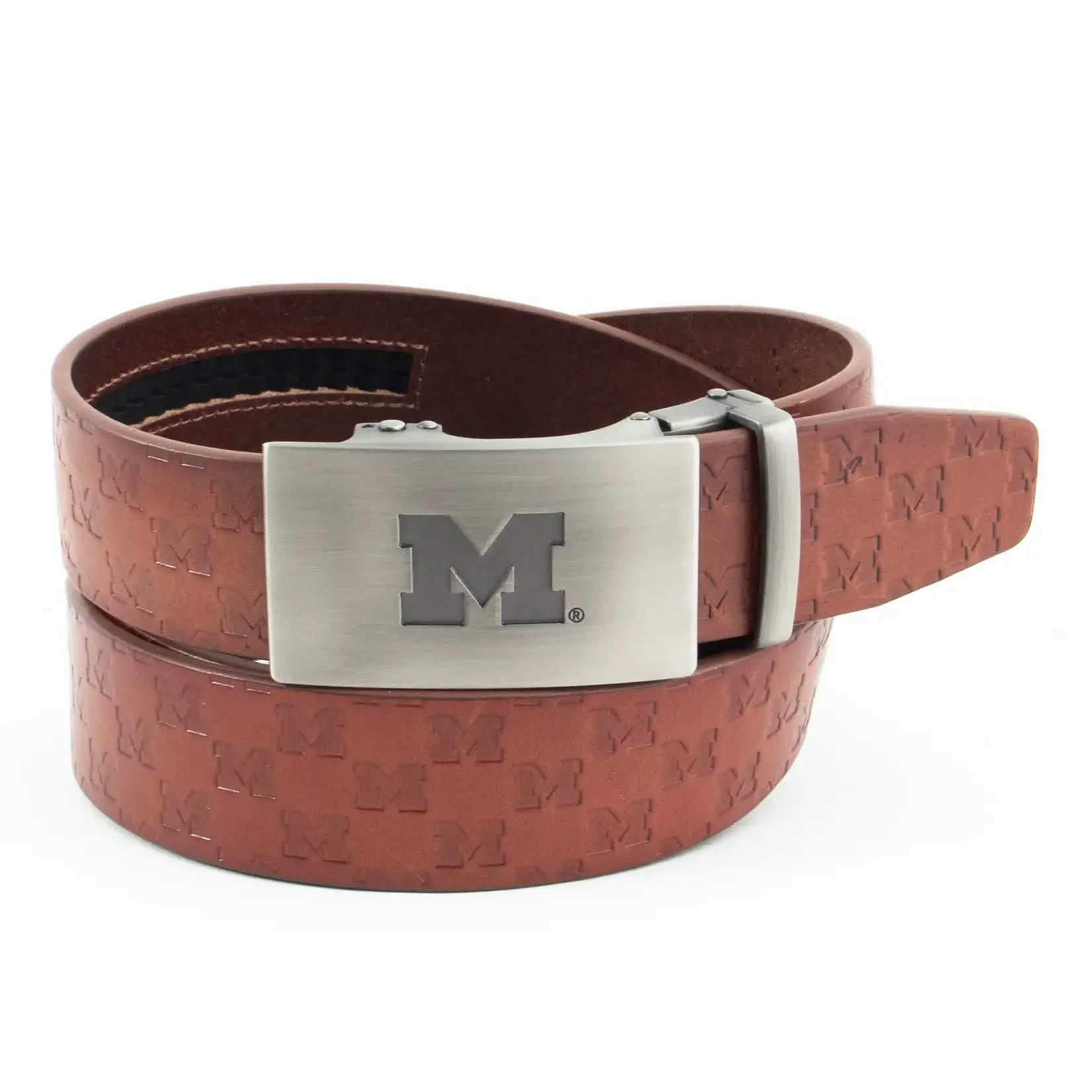 Eagles Wings Michigan Wolverines Eagles Wings Ratchet Leather Belt