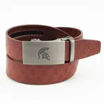Eagles Wings Michigan State Spartans Ratchet Leather Belt - Brown