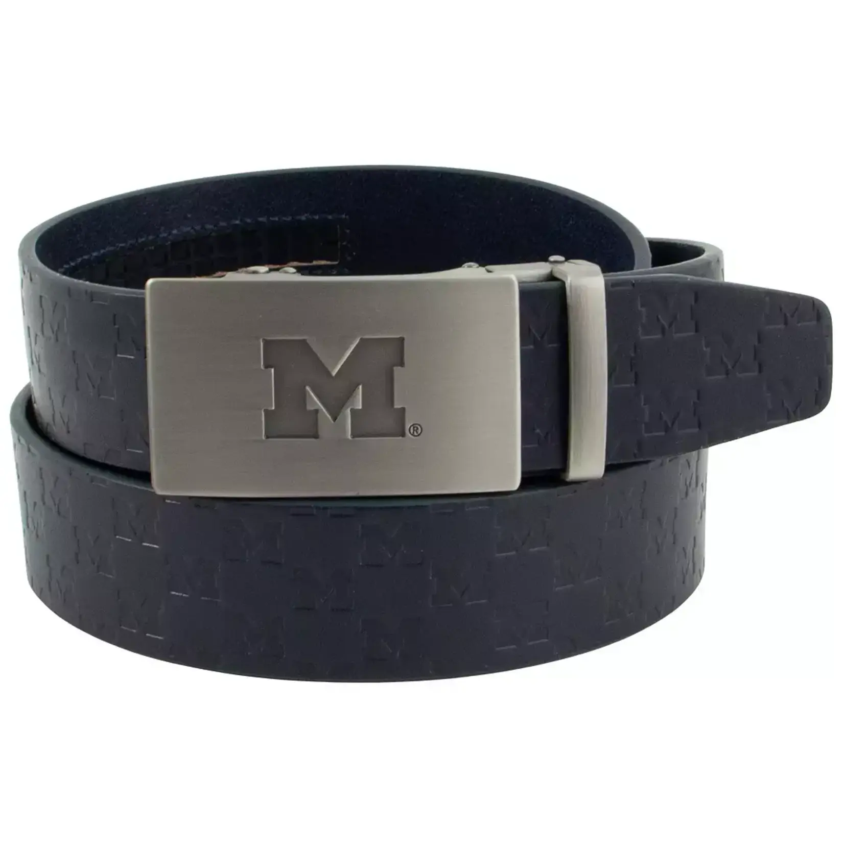 Eagles Wings Michigan Wolverines Genuine Leather Ratchet Belt - Hue