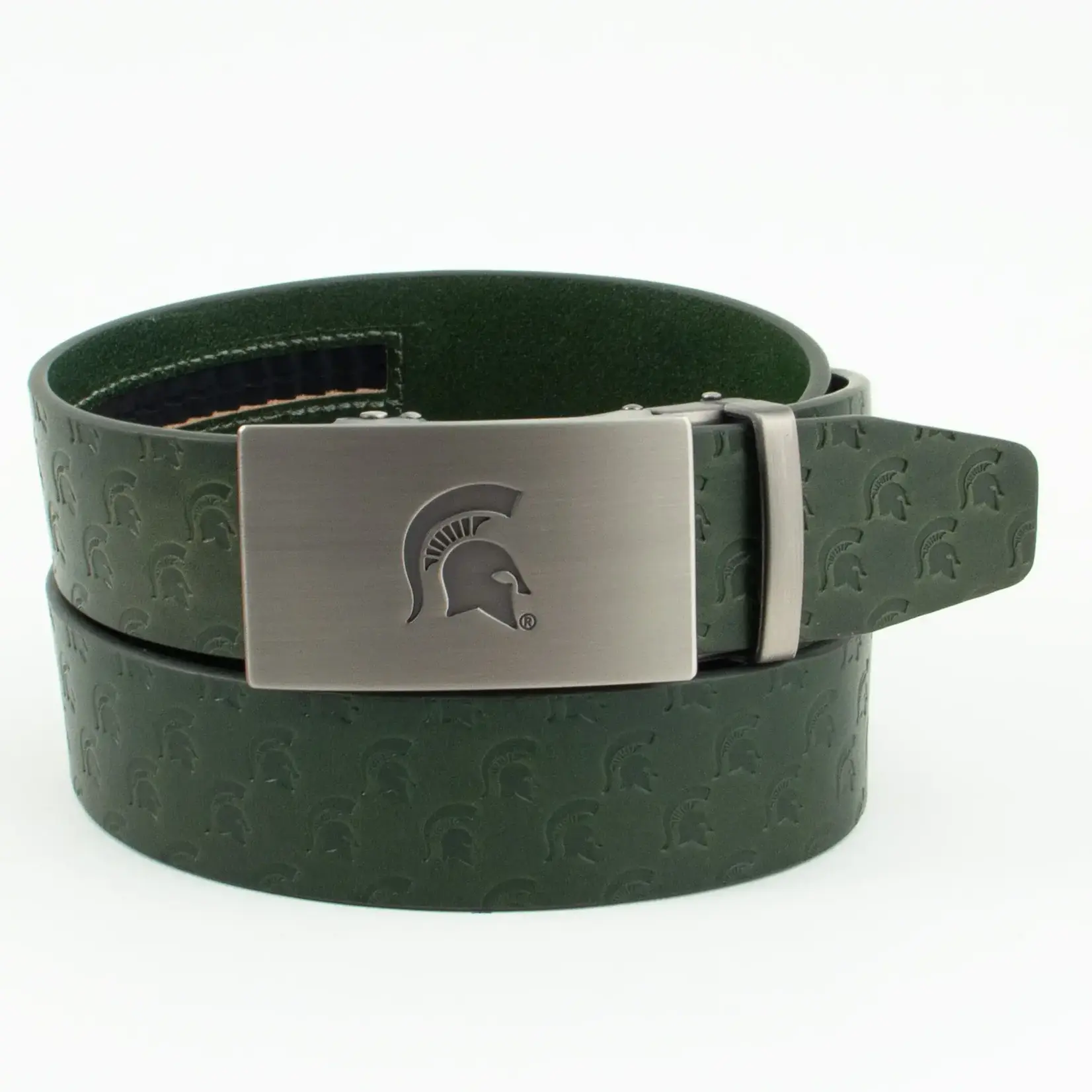 Eagles Wings Michigan State Spartans Ratchet Leather Belt - Hue