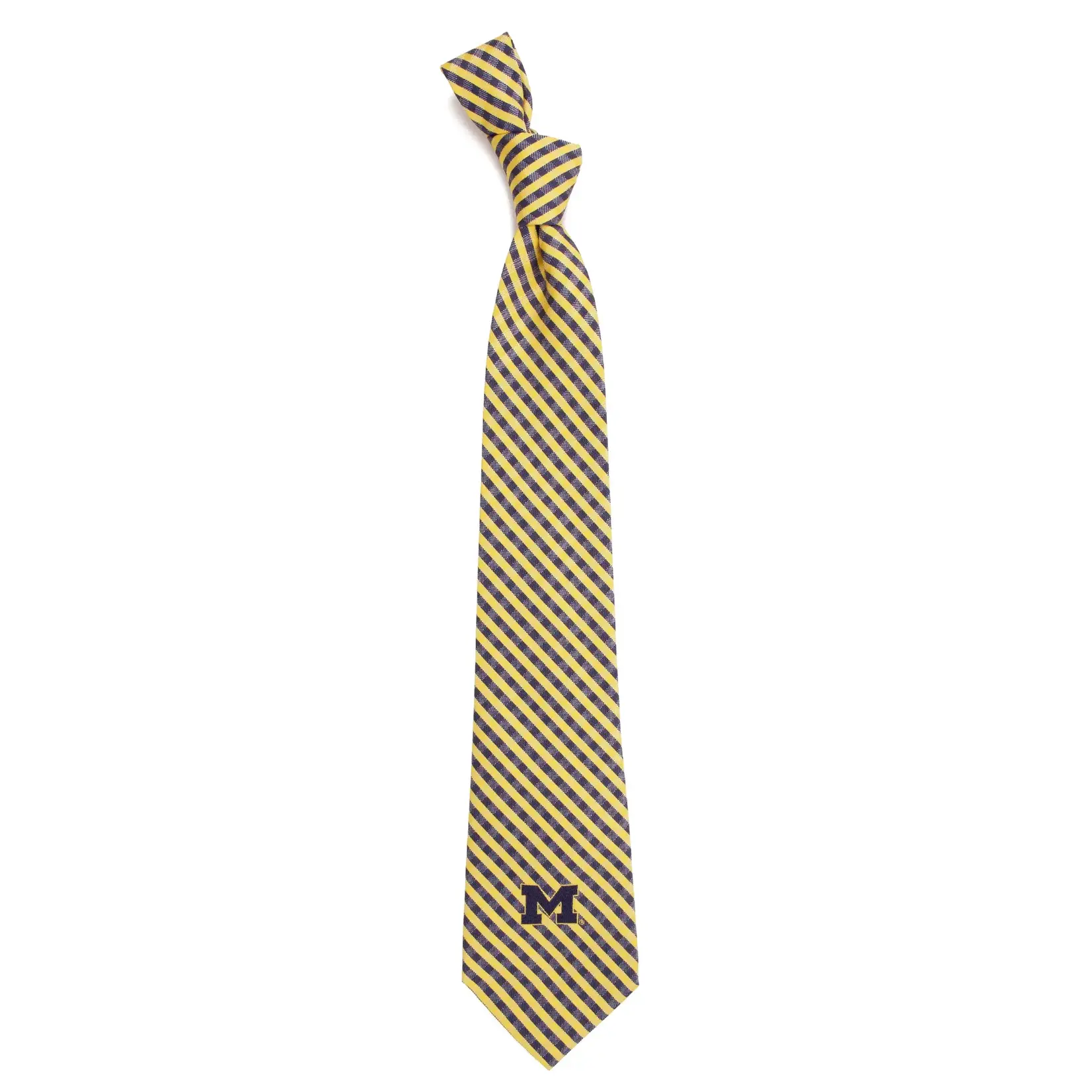 Eagles Wings Michigan Wolverines Woven Gingham Necktie