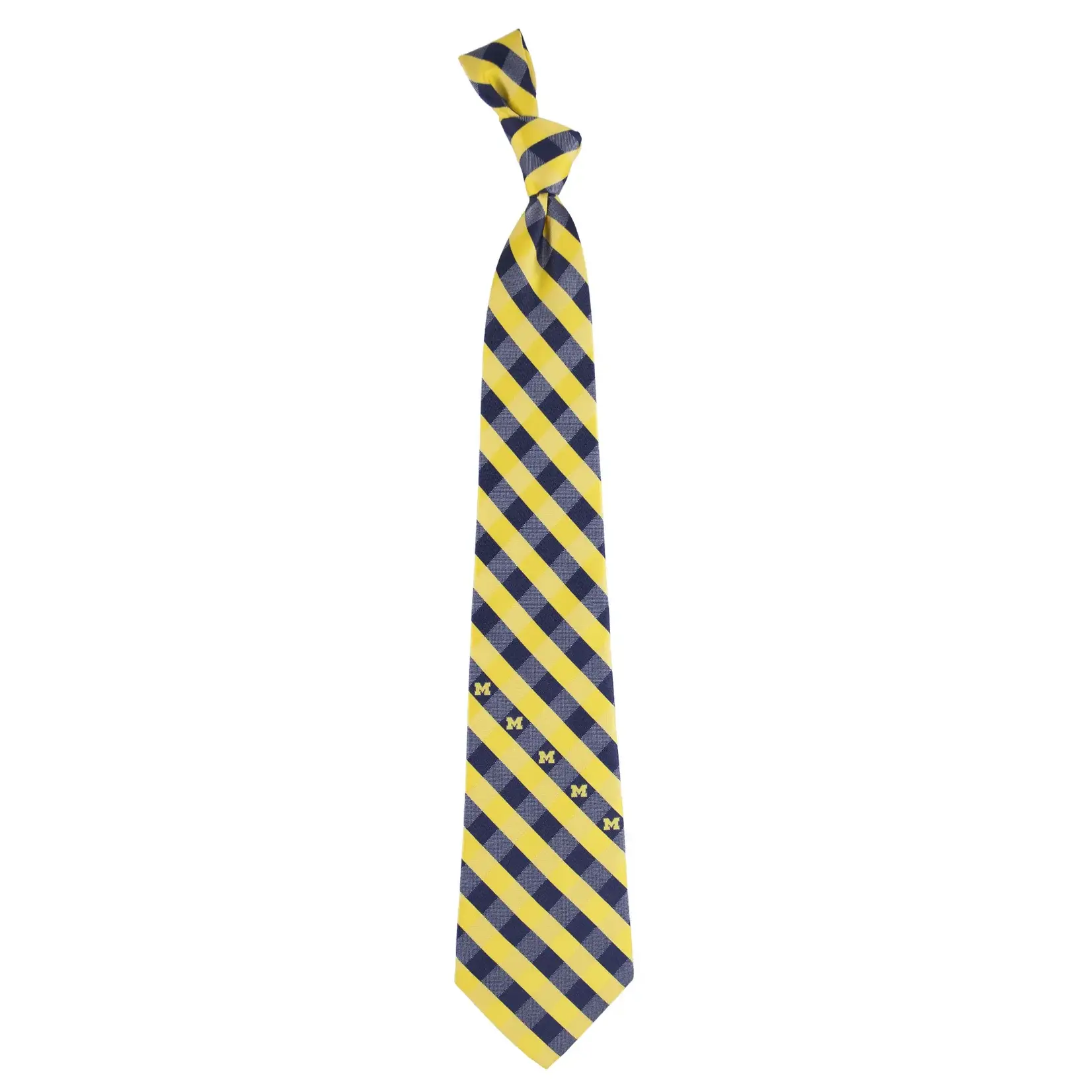Eagles Wings Michigan Wolverines Woven Check Necktie
