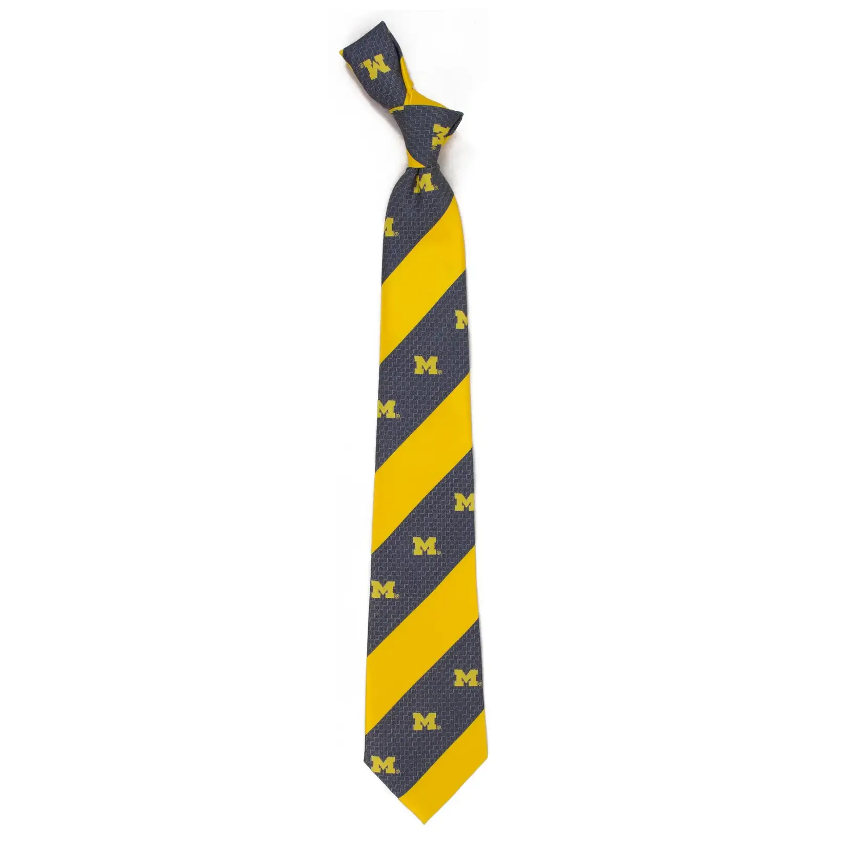 Eagles Wings Michigan Wolverines Woven Geo Stripe Necktie