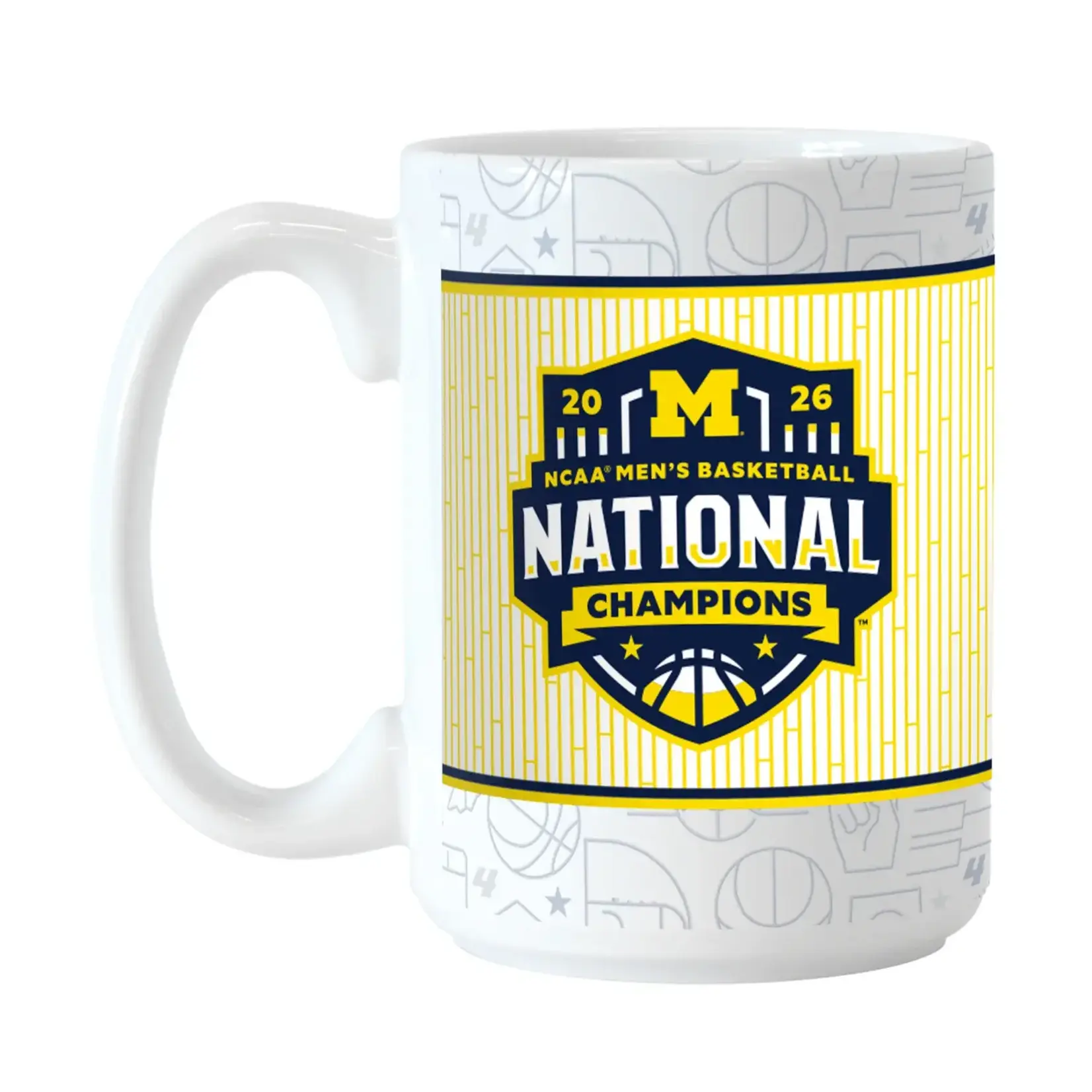 Logo Brands Michigan Wolverines 2026 Men's Basketball Champions 15 oz Recap Sublimated Mug