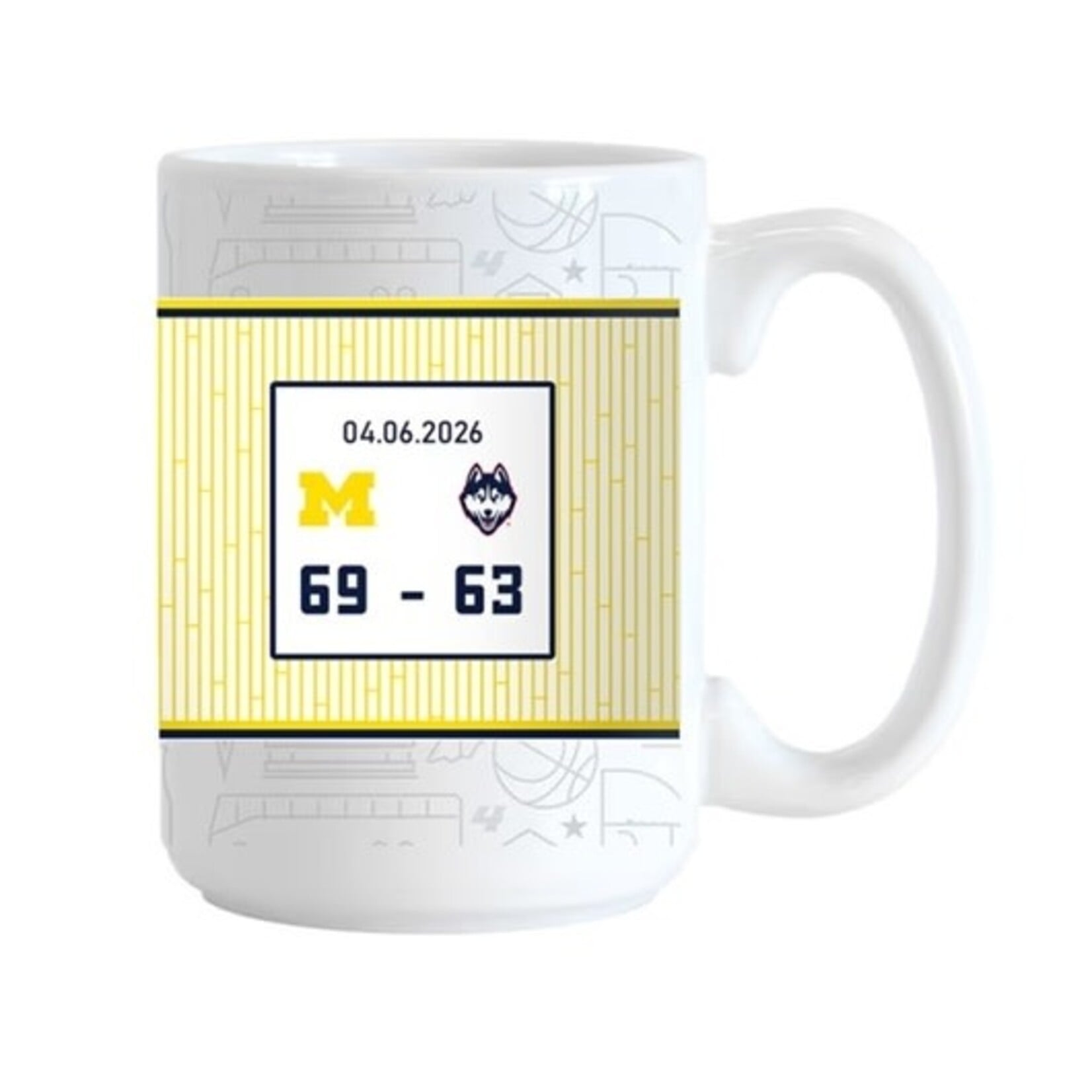 Logo Brands Michigan Wolverines 2026 Men's Basketball Champions 15 oz Recap Sublimated Mug