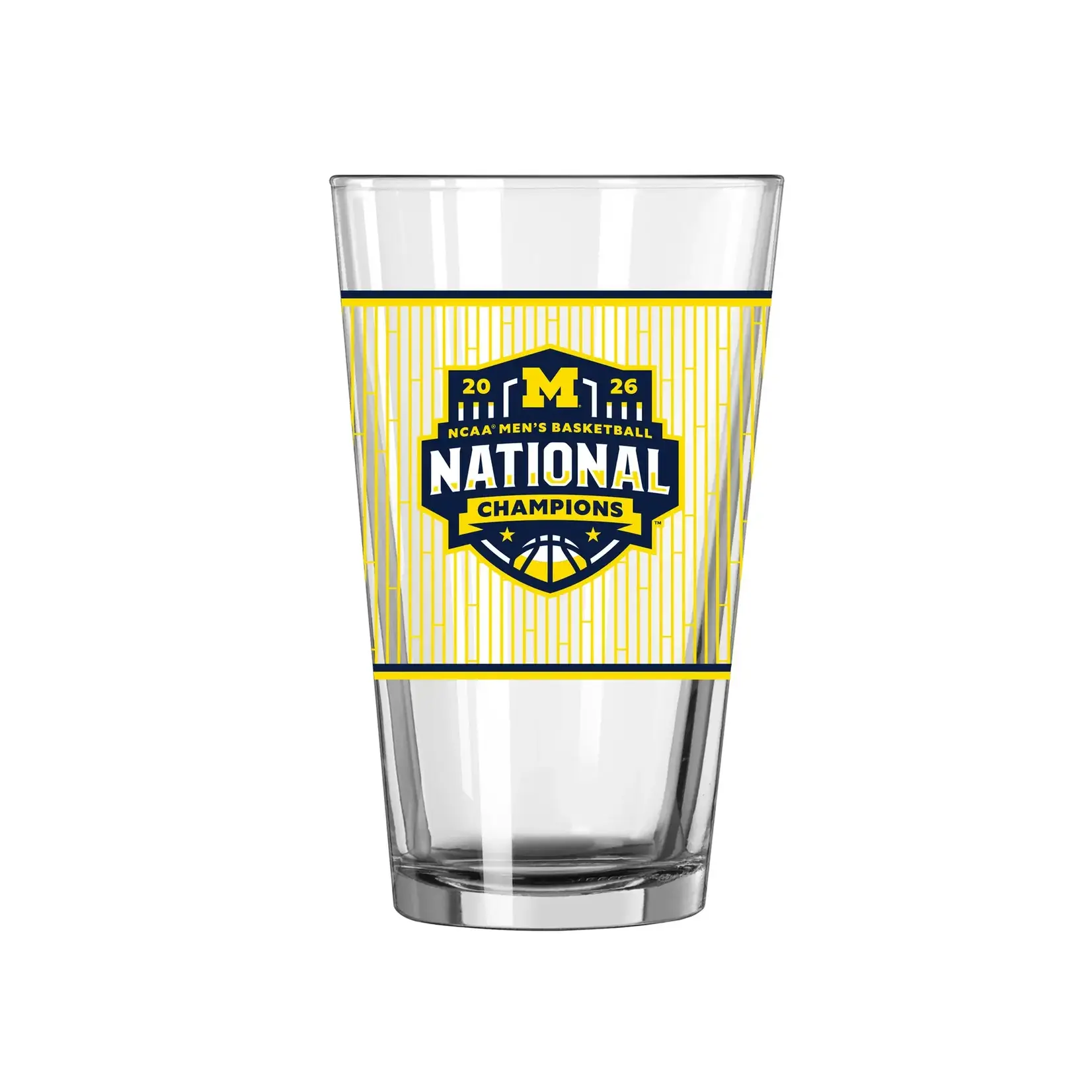Logo Brands Michigan Wolverines 2026 Men's Basketball Champions Wrap 16 oz Pint Glass