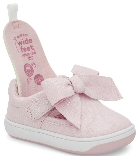 Stride Rite Soft Motion™ Sneaker Für Baby-Mädchen – Rosa Mit Blumen-Details, Klettverschluss, Maschinenwaschbar