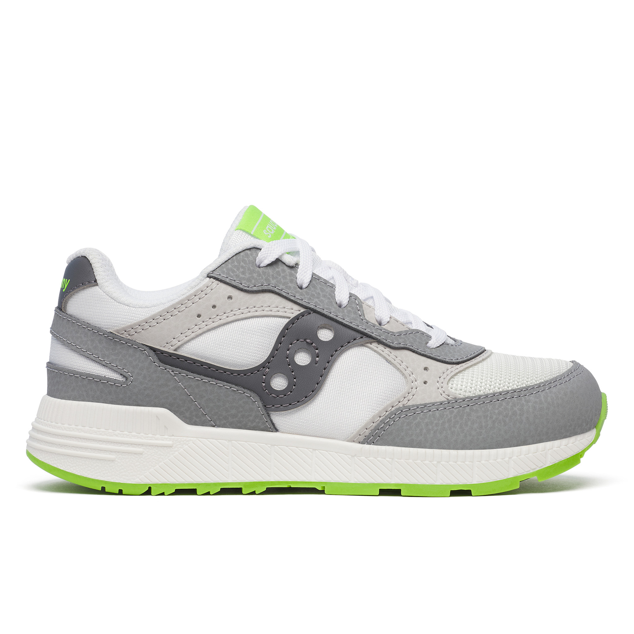 ikuo471121 Saucony Eclipse KDZ White/Grey/Lime - Little Feet Shoes