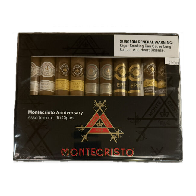 Montecristo Assortment Anniversary Sampler Toro Box of 10