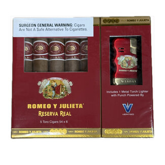 Altadis Five Pack Super Sale Romeo Y Julieta Reserva Real Toro W/Vertigo Lighter Sampler