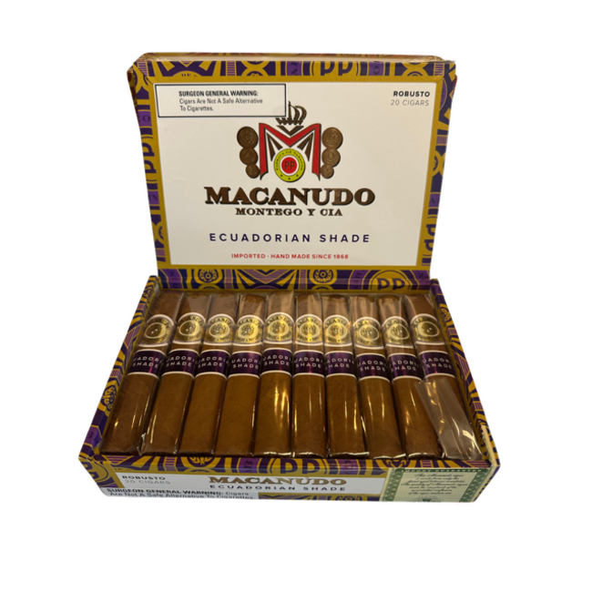 Macanudo Ecuadorian Shade Robusto Box of 20