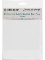 49 & Market 49 & Market Jagged Quarter Flip Folio, White