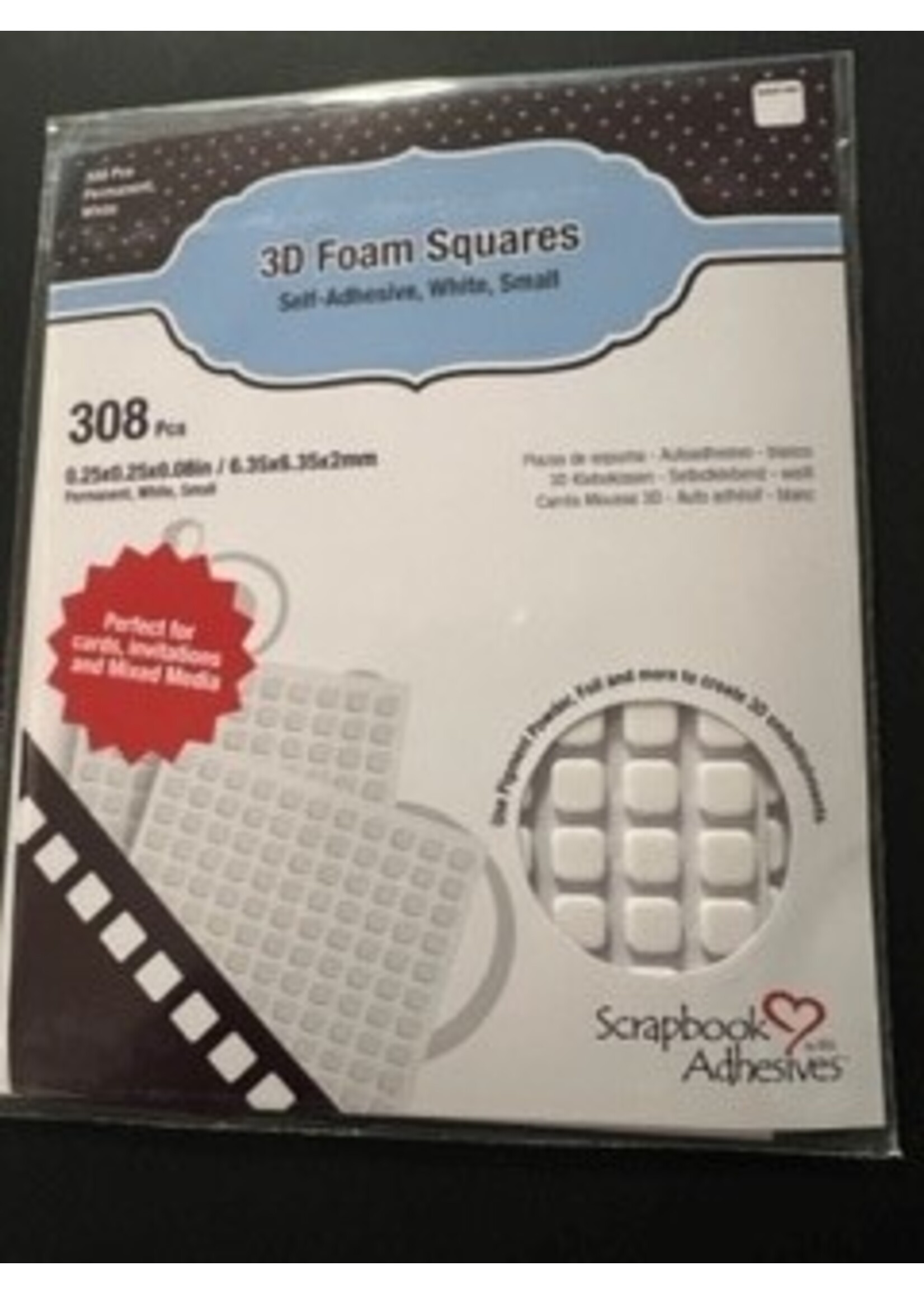 Scrapbook Adhesive SA 3D Foam Squares Small, White