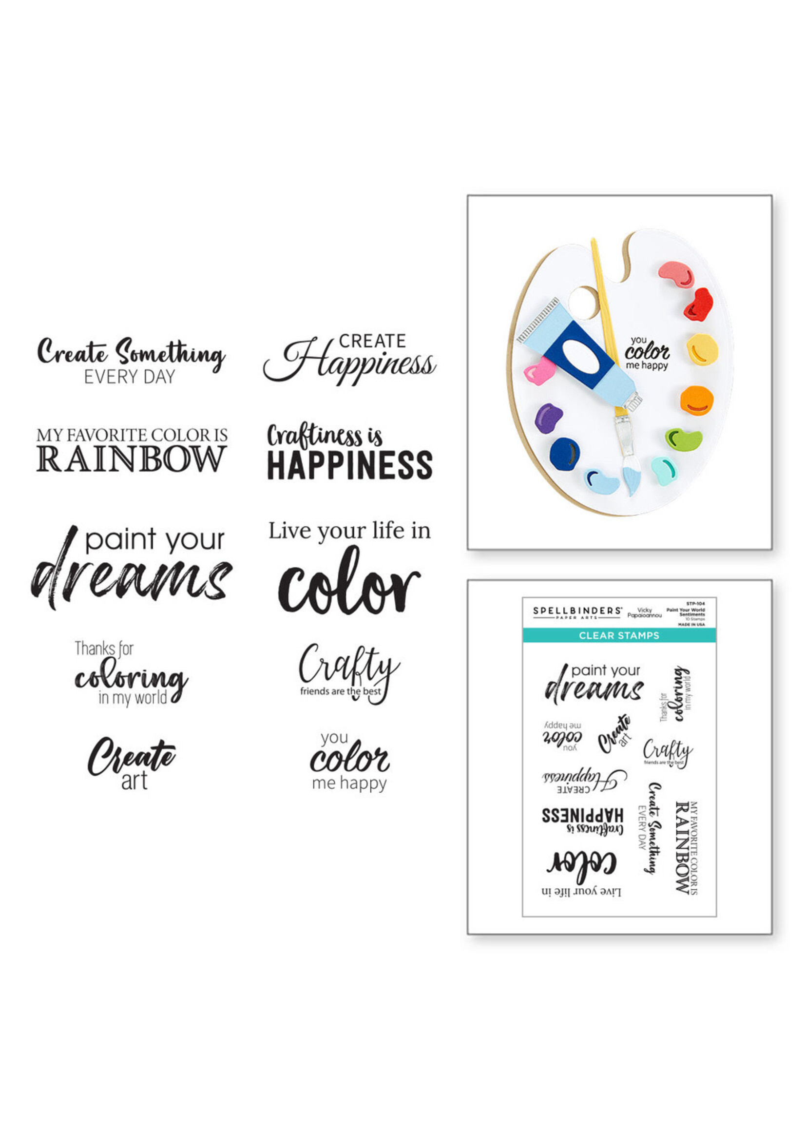 Spellbinders Spellbinders Stamp, Paint Your World Sentiments