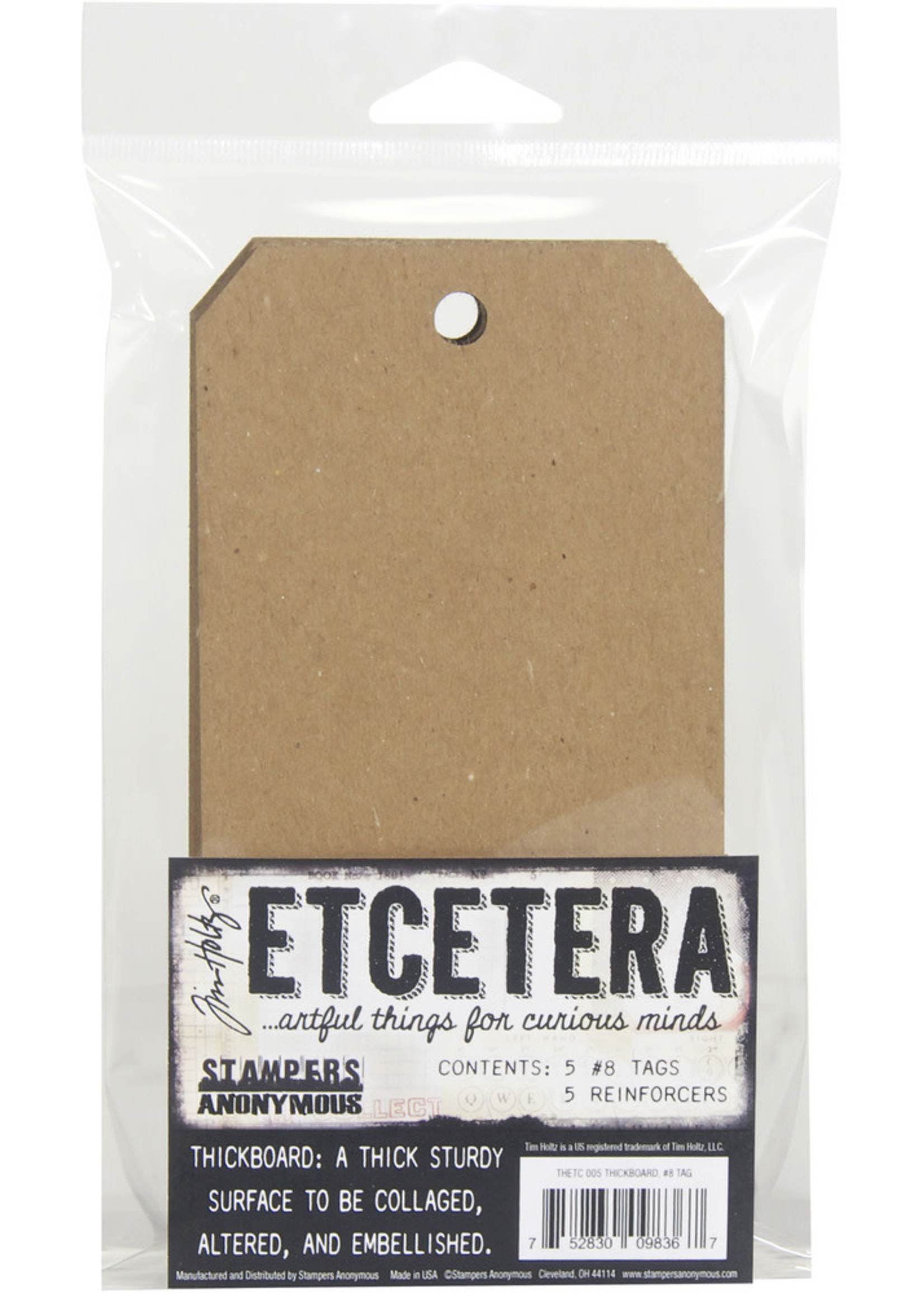 Stampers Anonymous Tim Holtz Etcetera Mini Tags #8, 5 pieces