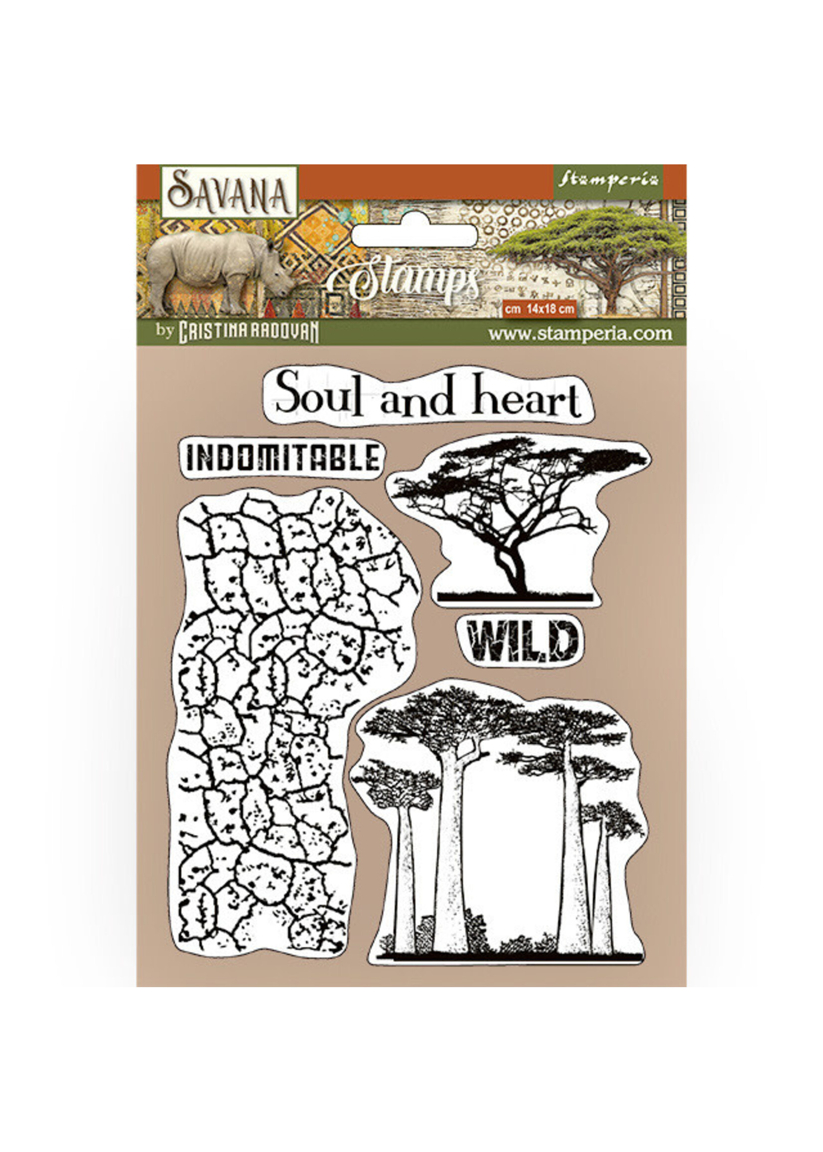 Stamperia Stamperia Cling Stamp, WTKCC212 Savana
