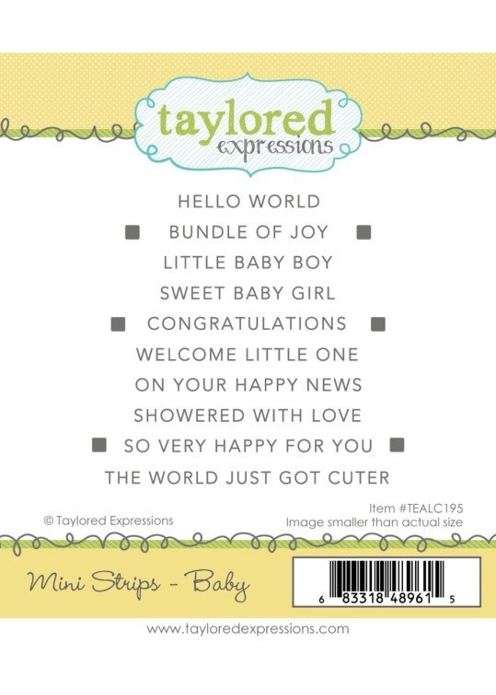 Taylored Expressions Taylored Expressions Cling Stamp, Mini Strips - Baby
