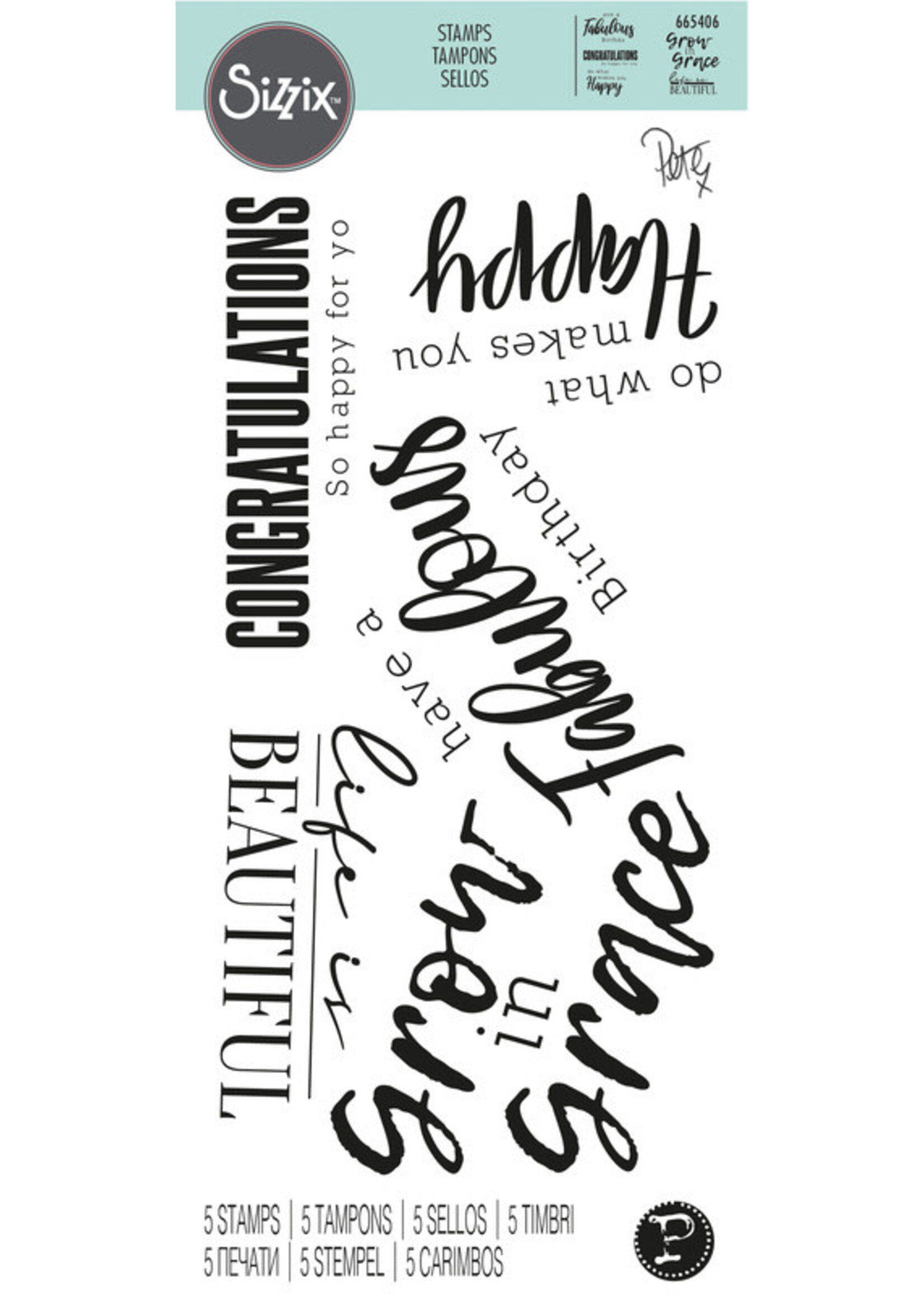 Sizzix Sizzix Stamps, 665406 Sunnyside Sentiments #4