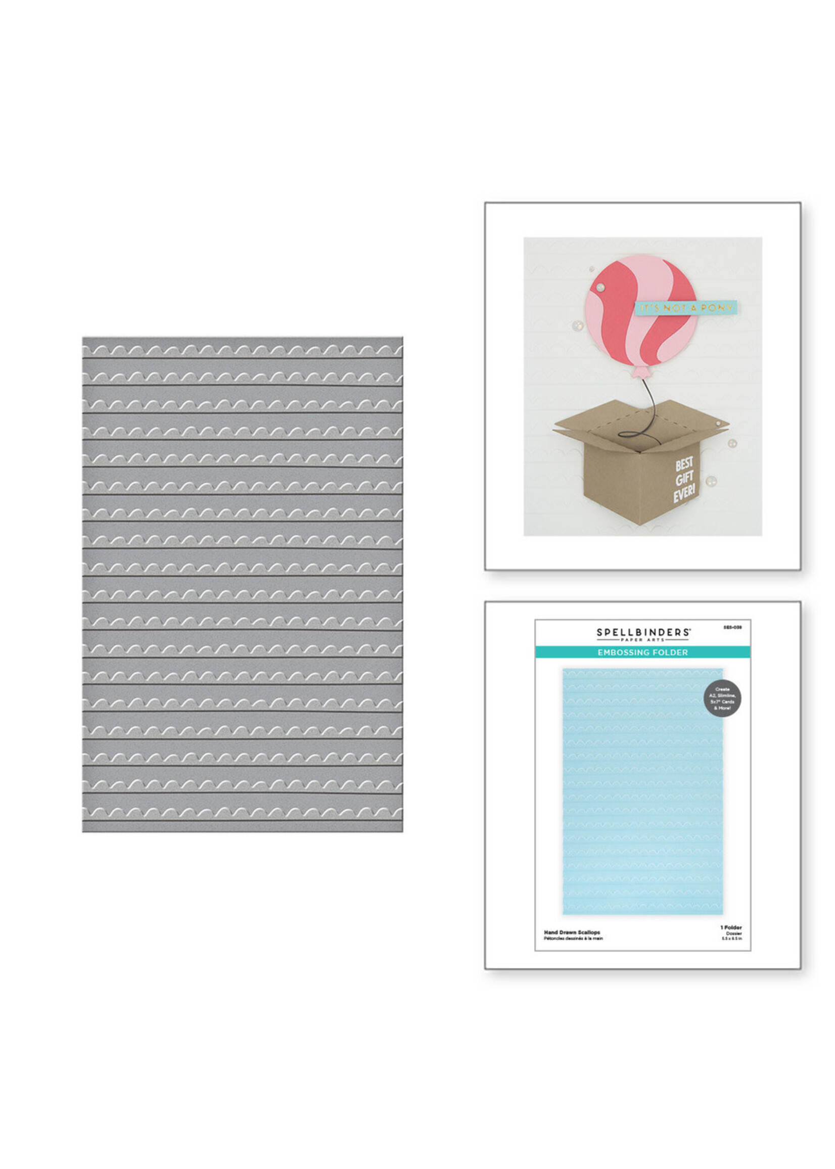 Spellbinders Spellbinders Embossing Folder, Hand Drawn Scallops