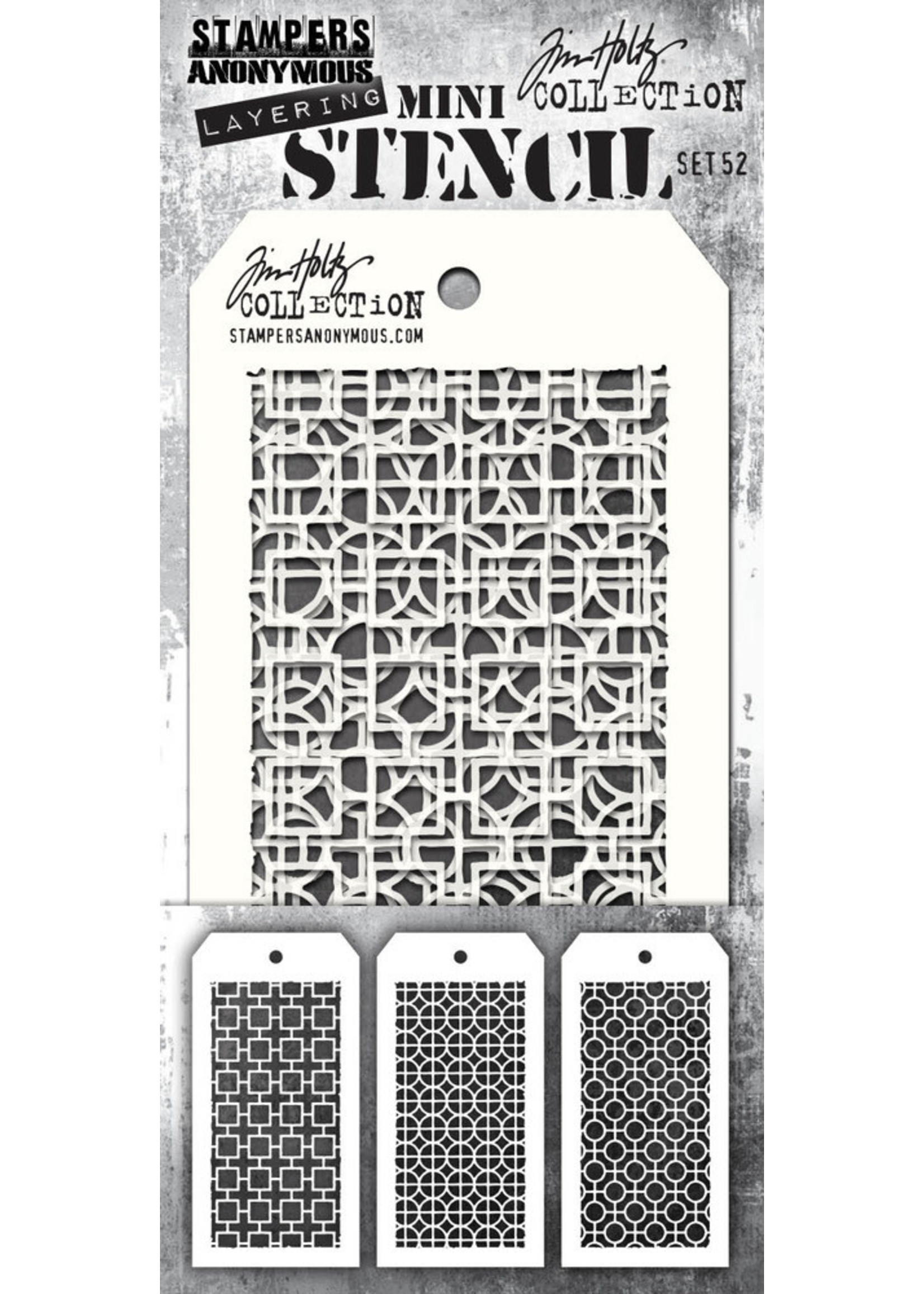 Stampers Anonymous Tim Holtz Mini Layering Stencils, THMST052 Set 52