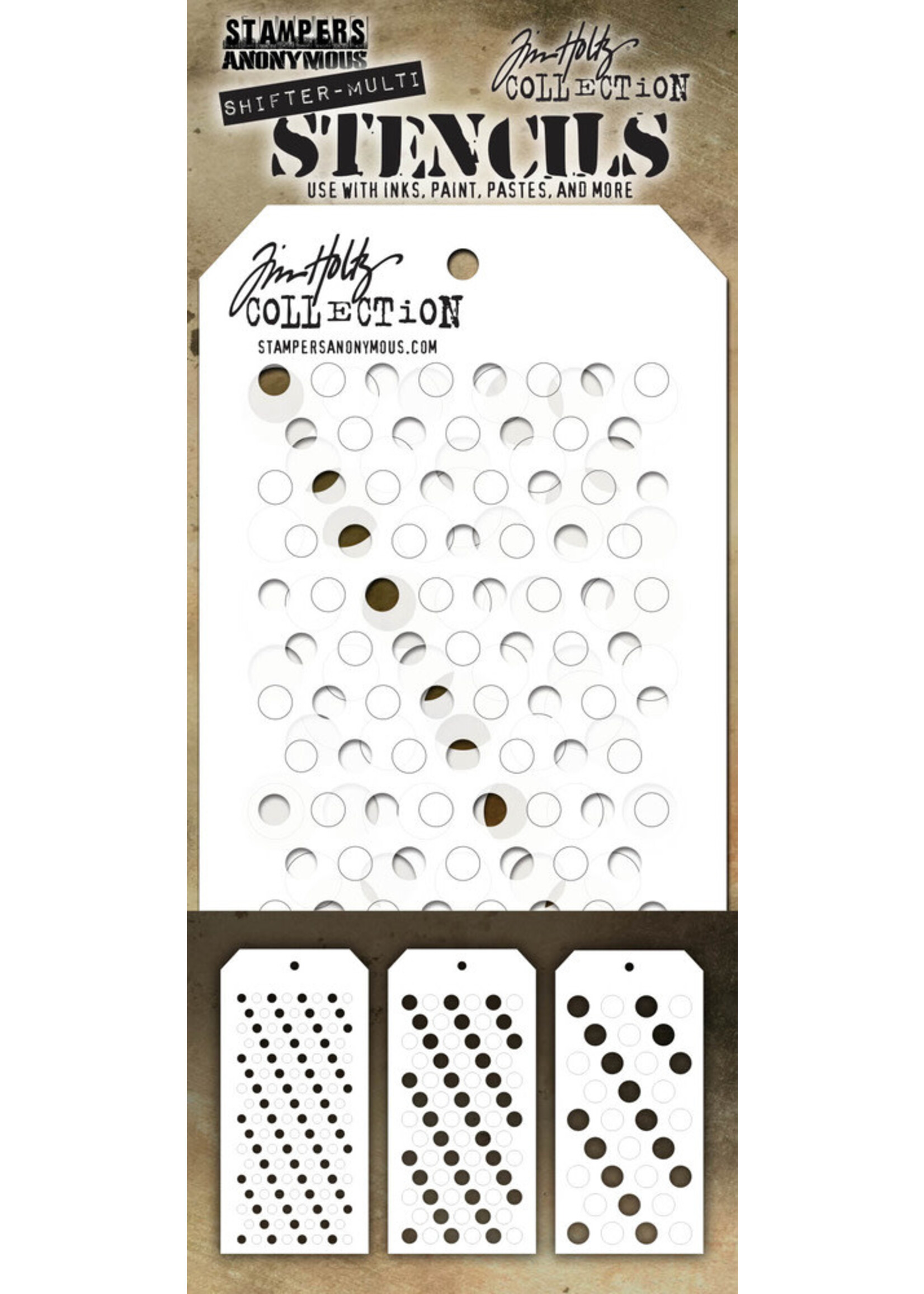 Stampers Anonymous Tim Holtz Shifter Stencil, Multi Dots