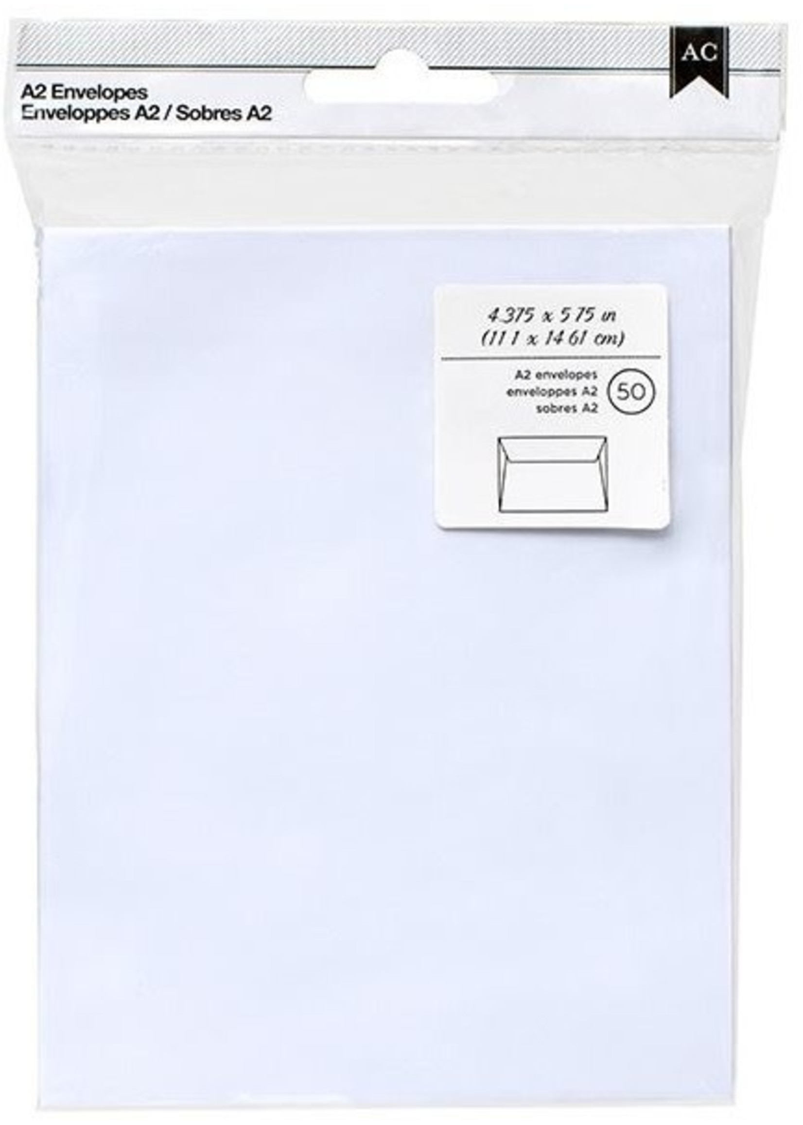 American Crafts AC A2 Envelopes (50), White
