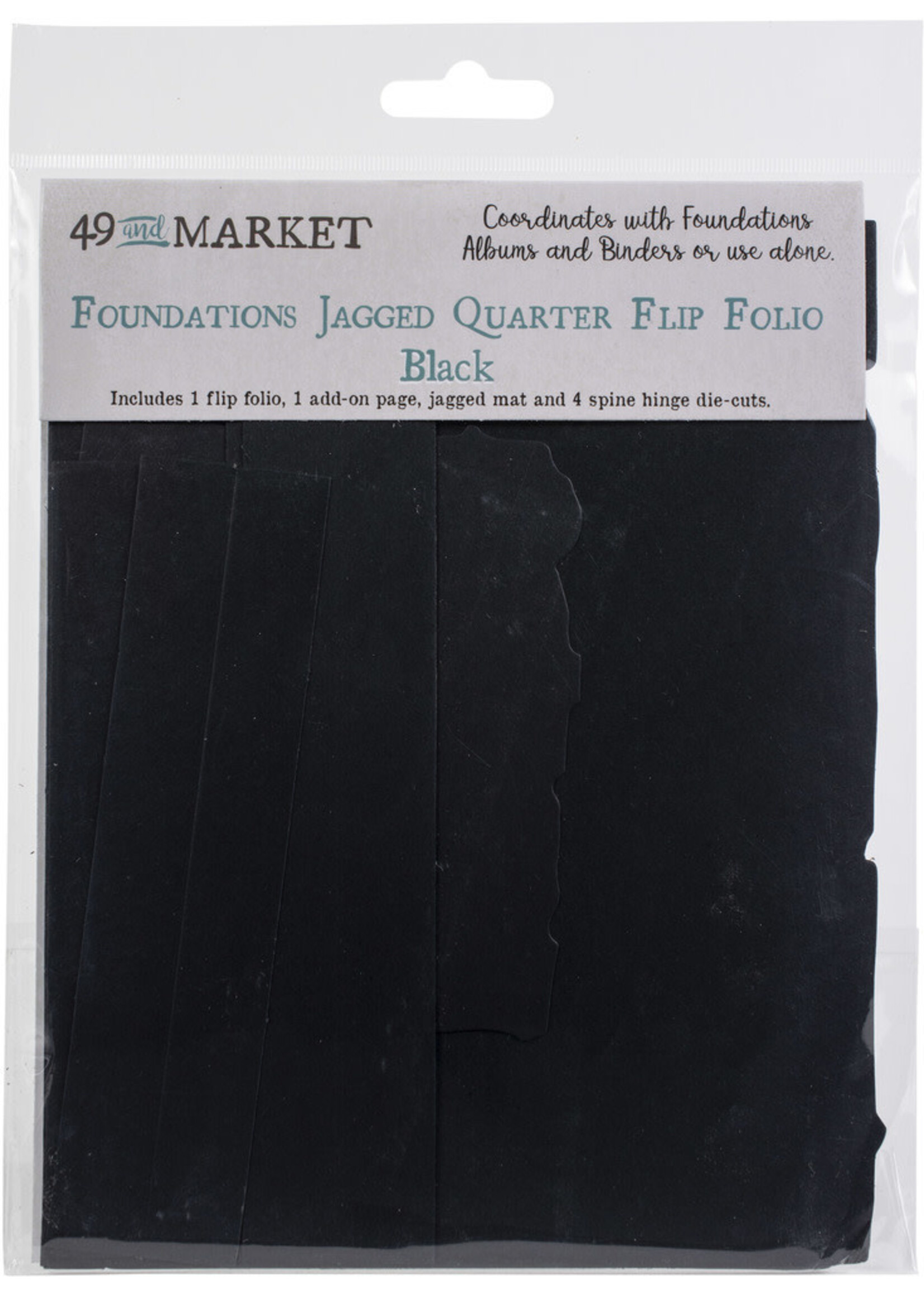 49 & Market 49 and Market Foundations Jagged Quarter Flip Folio, Black