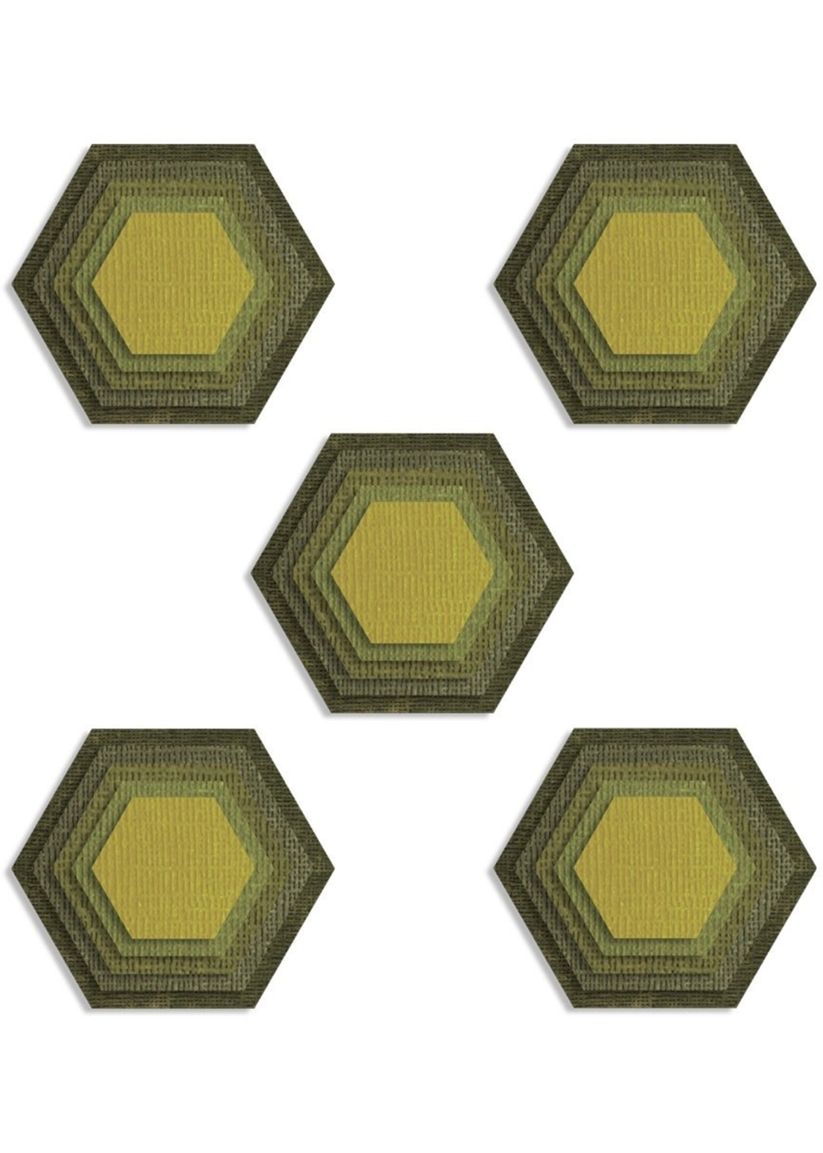Sizzix Tim Holtz Thinlets, 664420 Stacked Tiles Hexagons