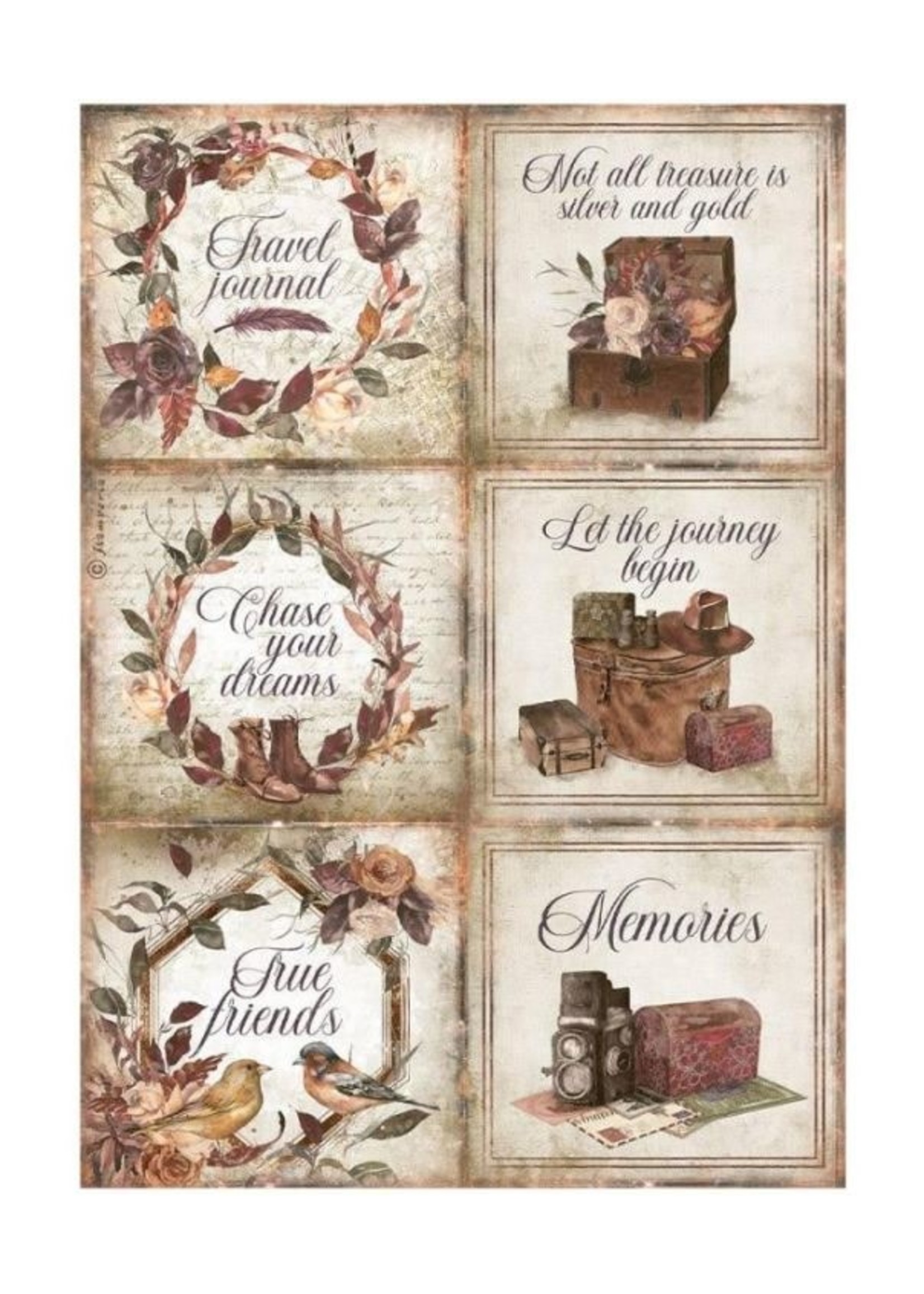 Stamperia Stamperia A4 Rice Paper, DFSA4716 Romantic Collection Our Way - Cards