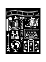 Stamperia Stamperia Stencil, KSTD113 Romantic Collection Our Way - Journey Elements