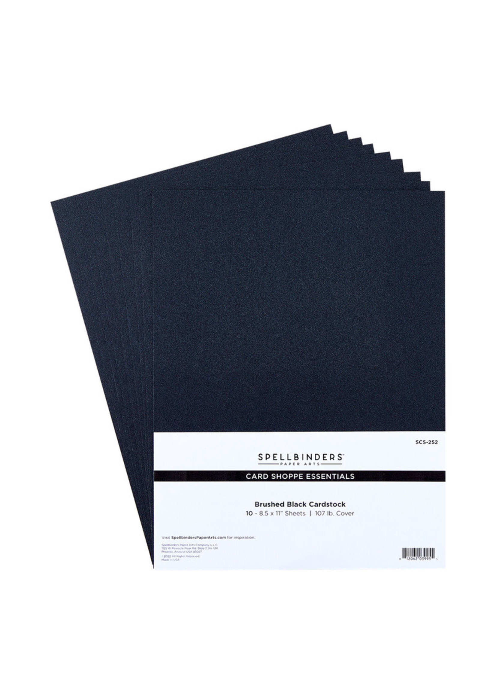 Spellbinders Spellbinders Essentials 8.5x11 Brushed Cardstock, Black