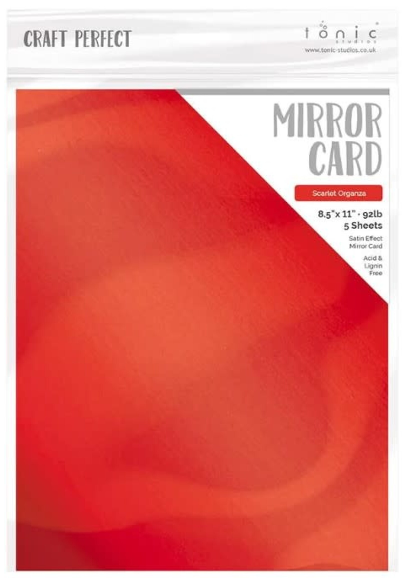 Tonic Studios Tonic Mirror Paper 8.5x11, Scarlet Organza (1 sheet)